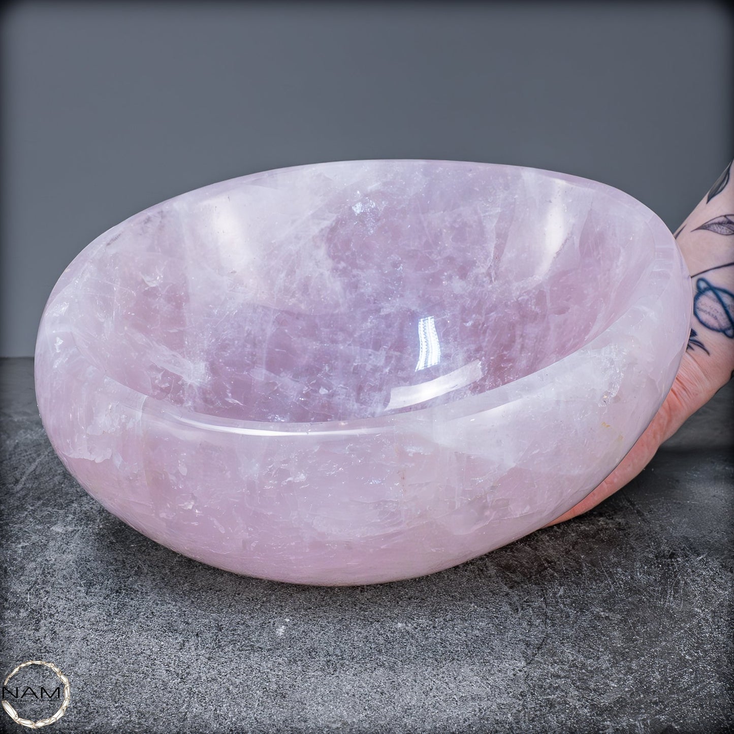 Natürliche Rosenquarz Schale / Schüssel - 3483,31g