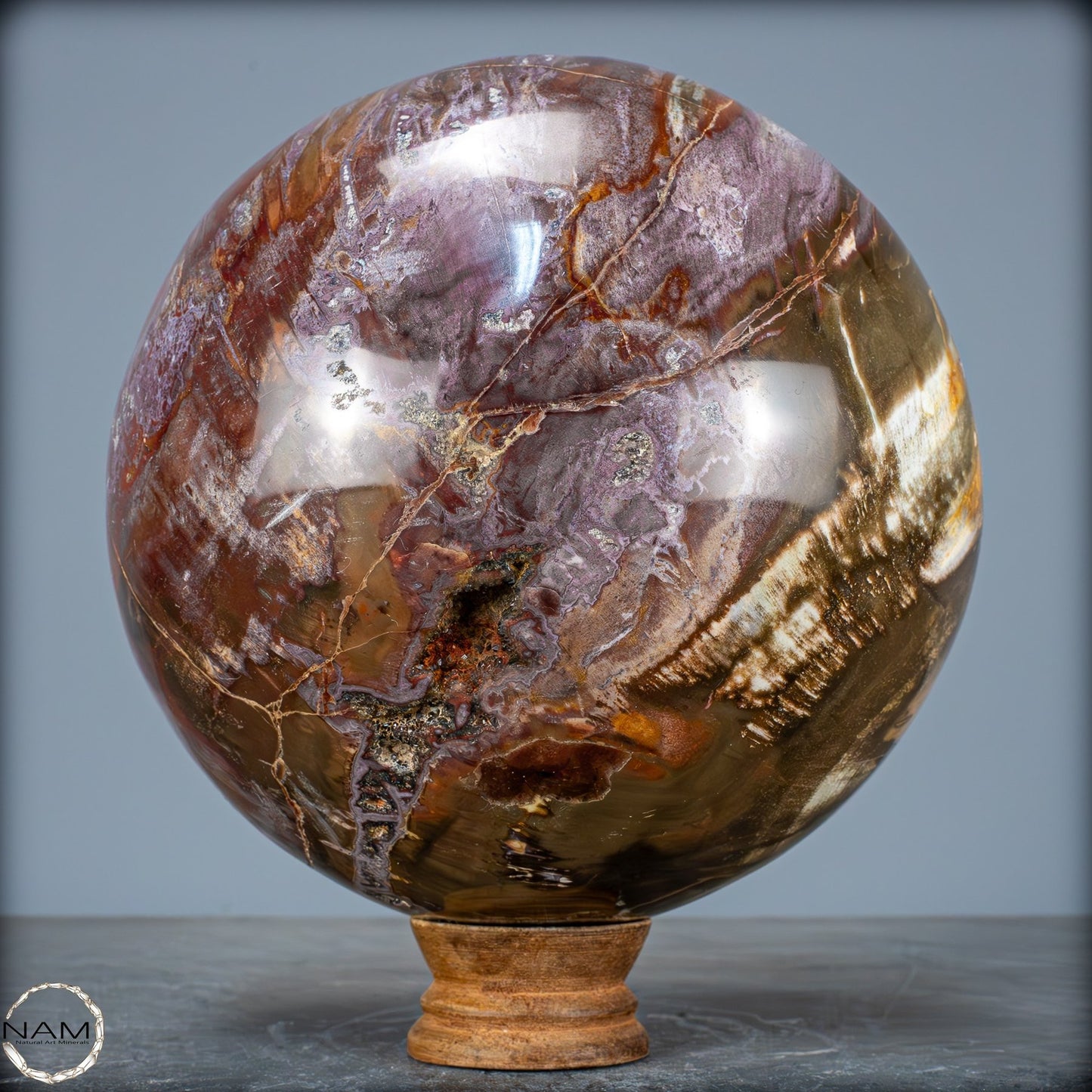 Natürliche Kristall-Kugel aus Versteinertem Holz - 5089,72g - 170mm