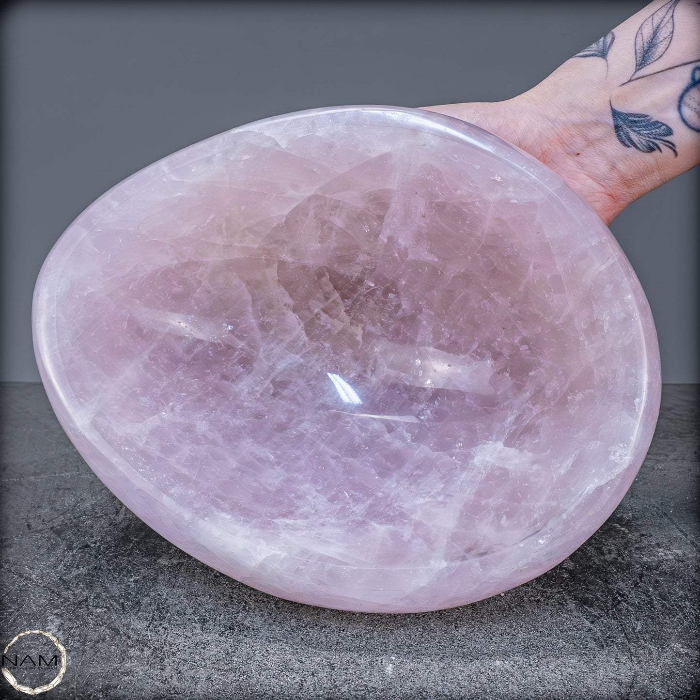 Natürliche Rosenquarz Schale / Schüssel - 3483,31g