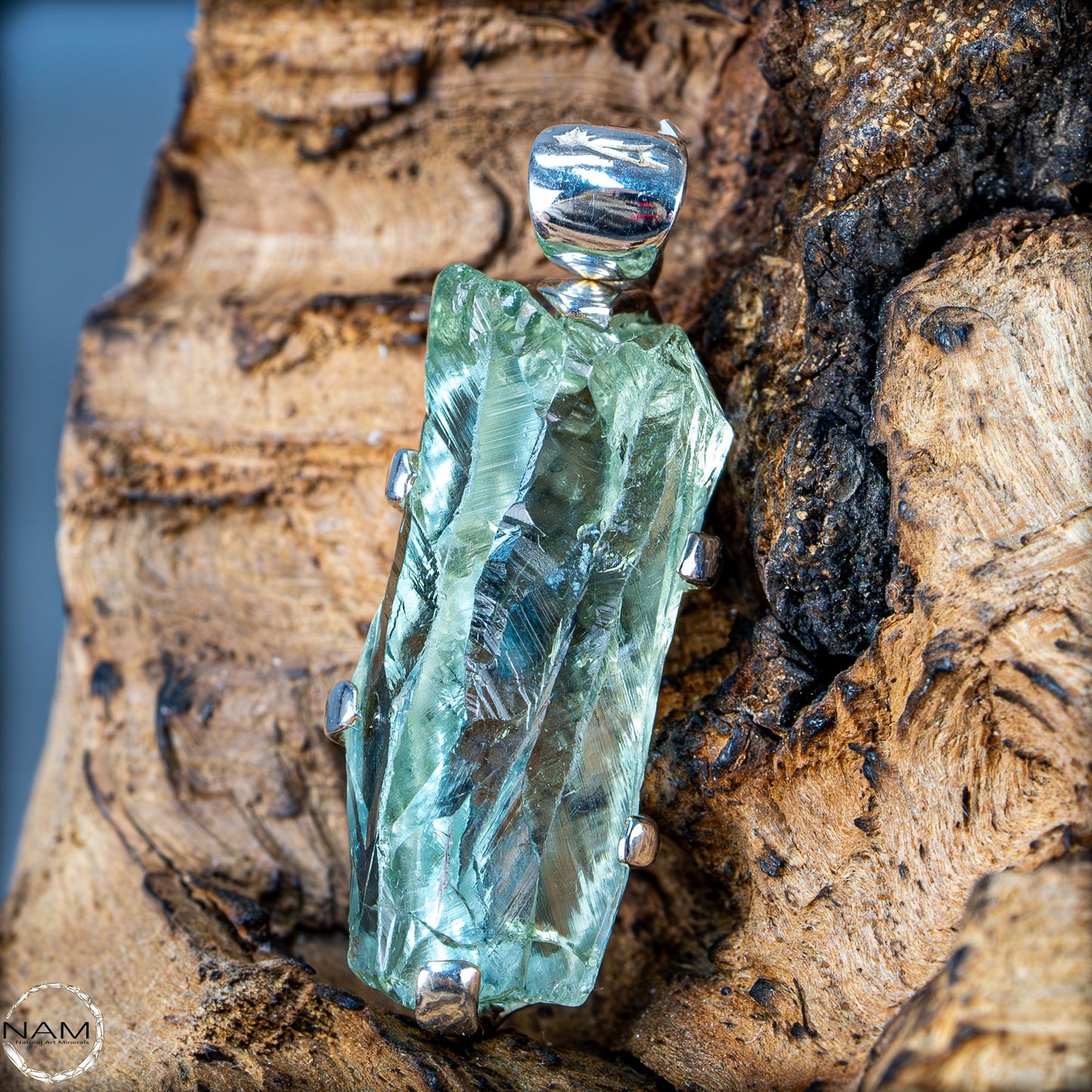 Sehr seltener natürlicher Prasiolith-Anhänger (grüner Amethyst) – 12,31g