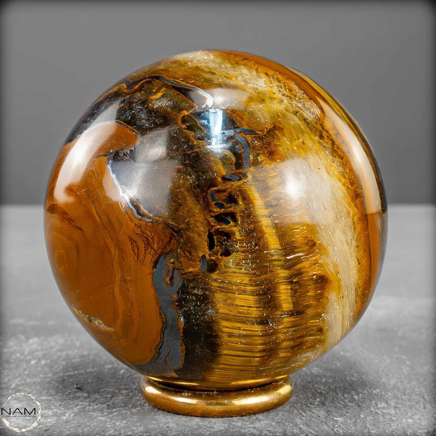 Natürliche Tigerauge-Kugel - 333,31g