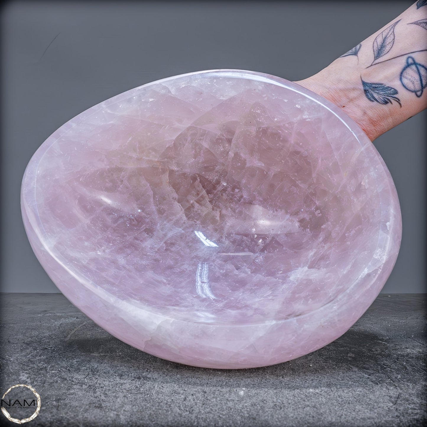 Natürliche Rosenquarz Schale / Schüssel - 3483,31g