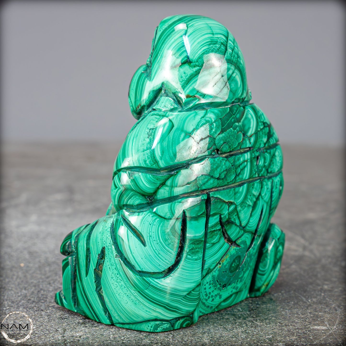 Sehr alte Malachit & Chrysocolla Skulptur Buddha , Kongo - 230,15g