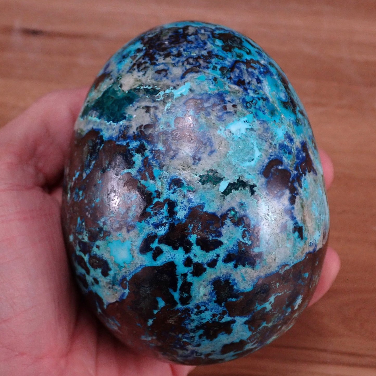 Azurit, Malachit & Chrysokoll Ei - 970.66 g - 99×79×79 mm