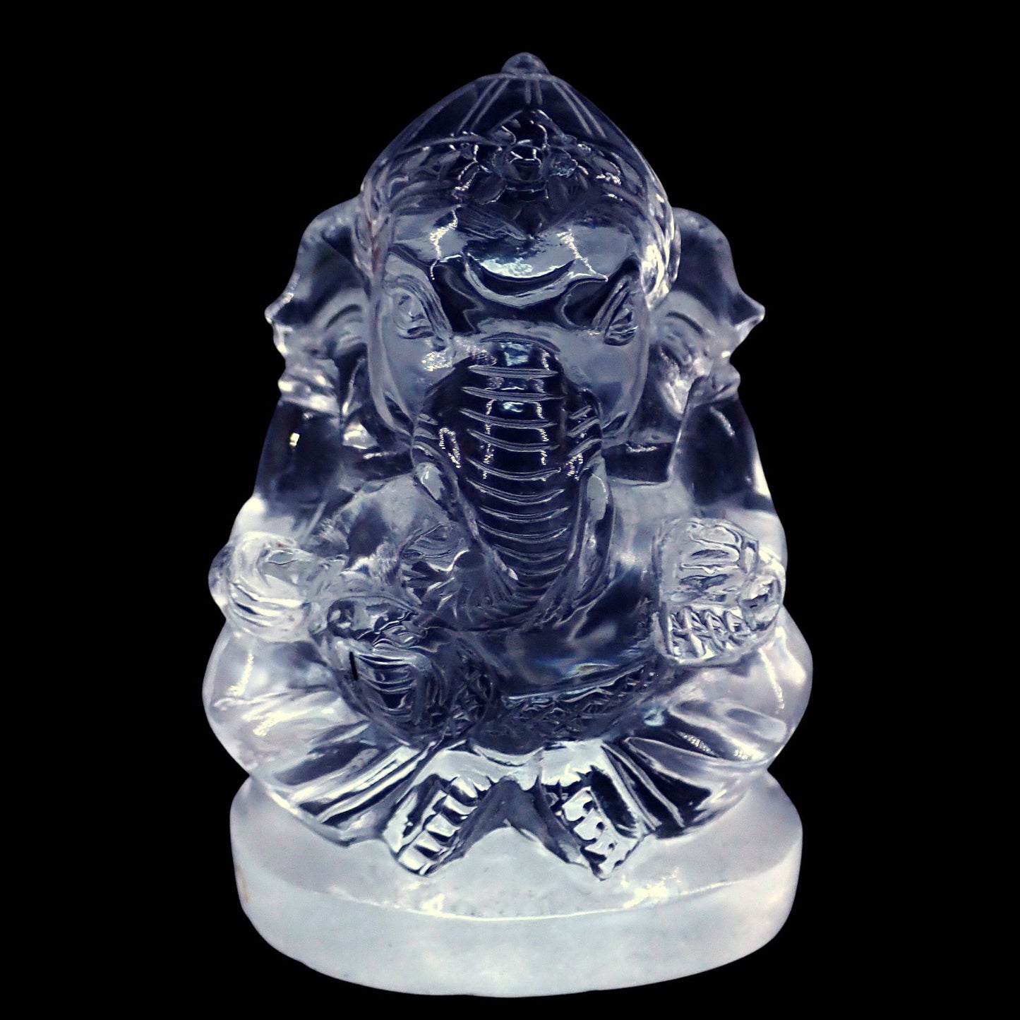 Ganesha-Schnitzerei aus klarem Quarzkristall, Brasilien - 74,19g - 70.45×39.82×31.18 mm