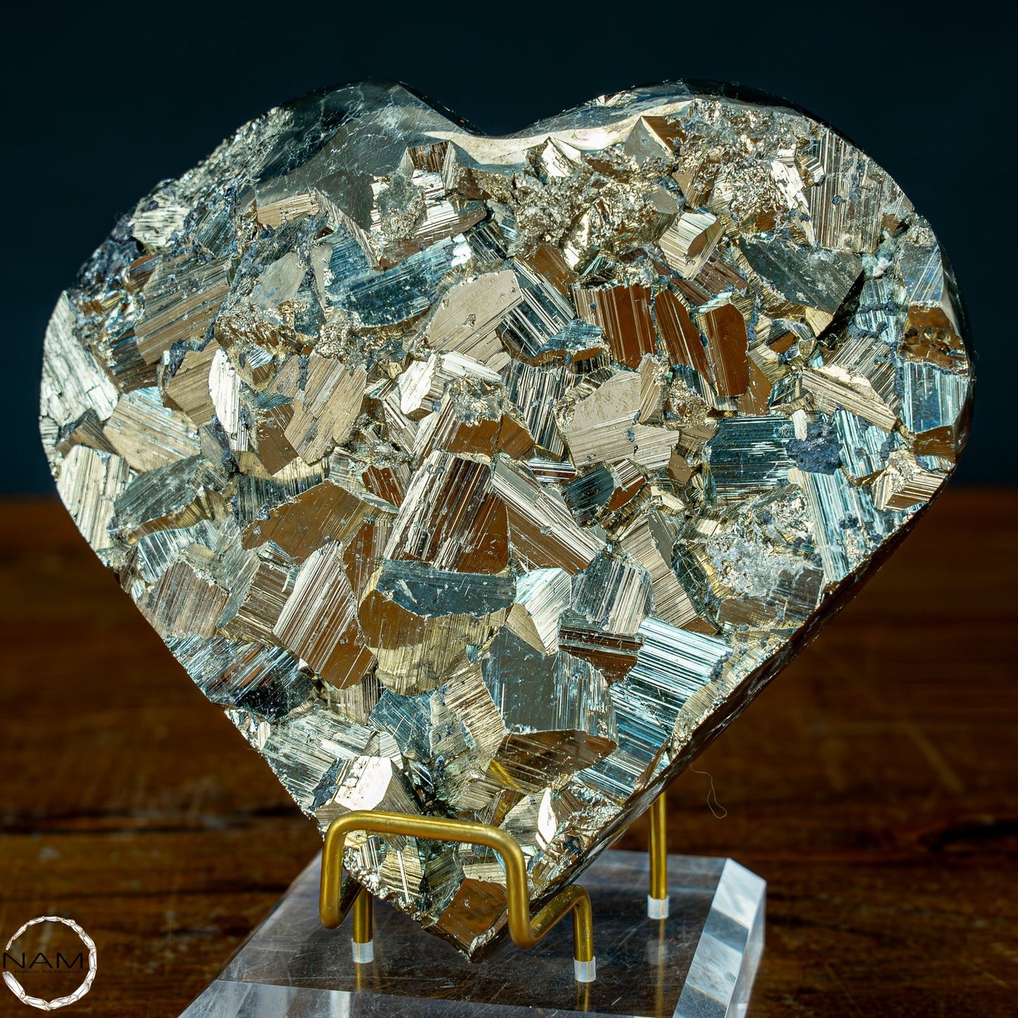 Natürliche Große Pyrit-Kristall Herz Skulptur - 2008,22g