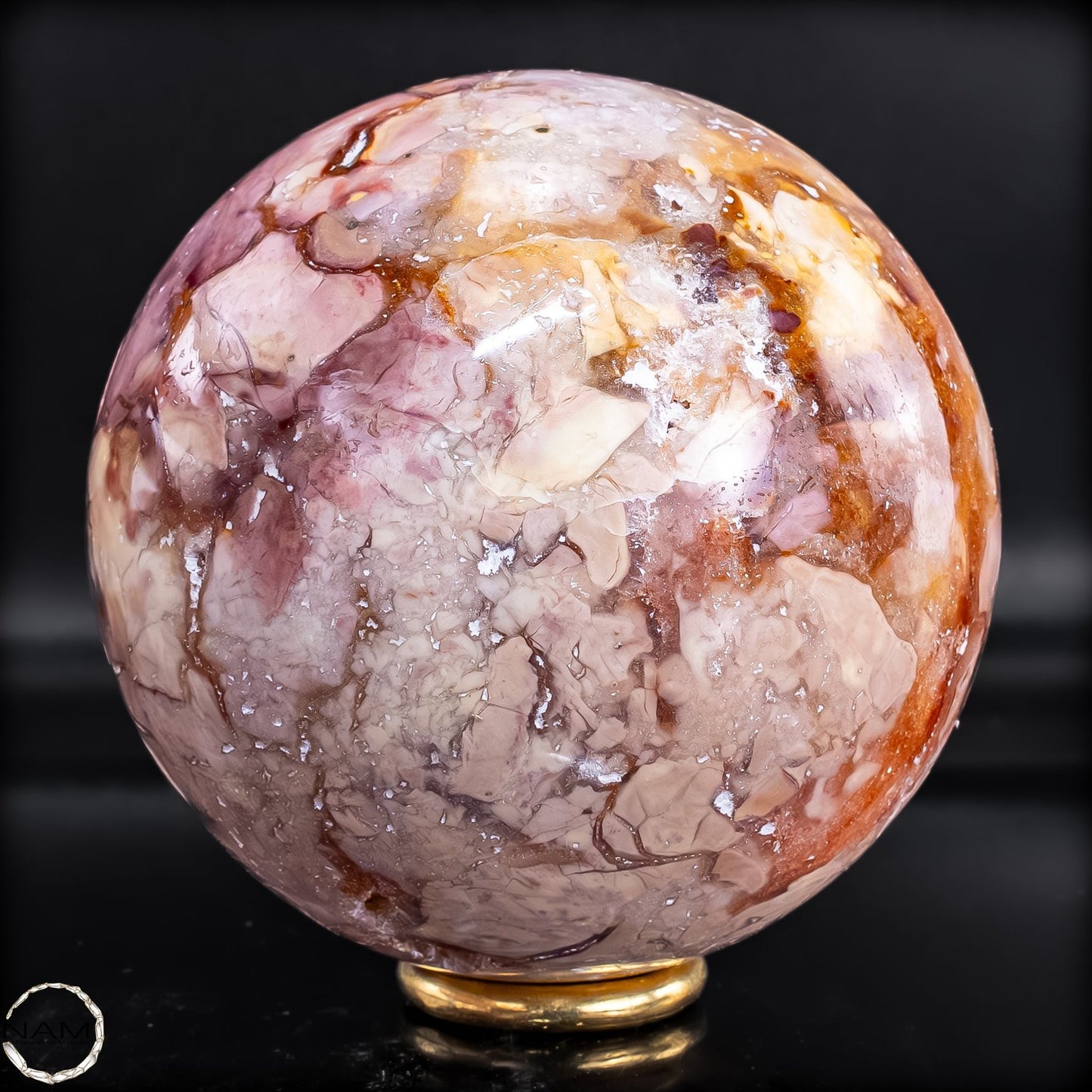 Natürliche Ocean-Jaspis-Achat Kugel -628,26g