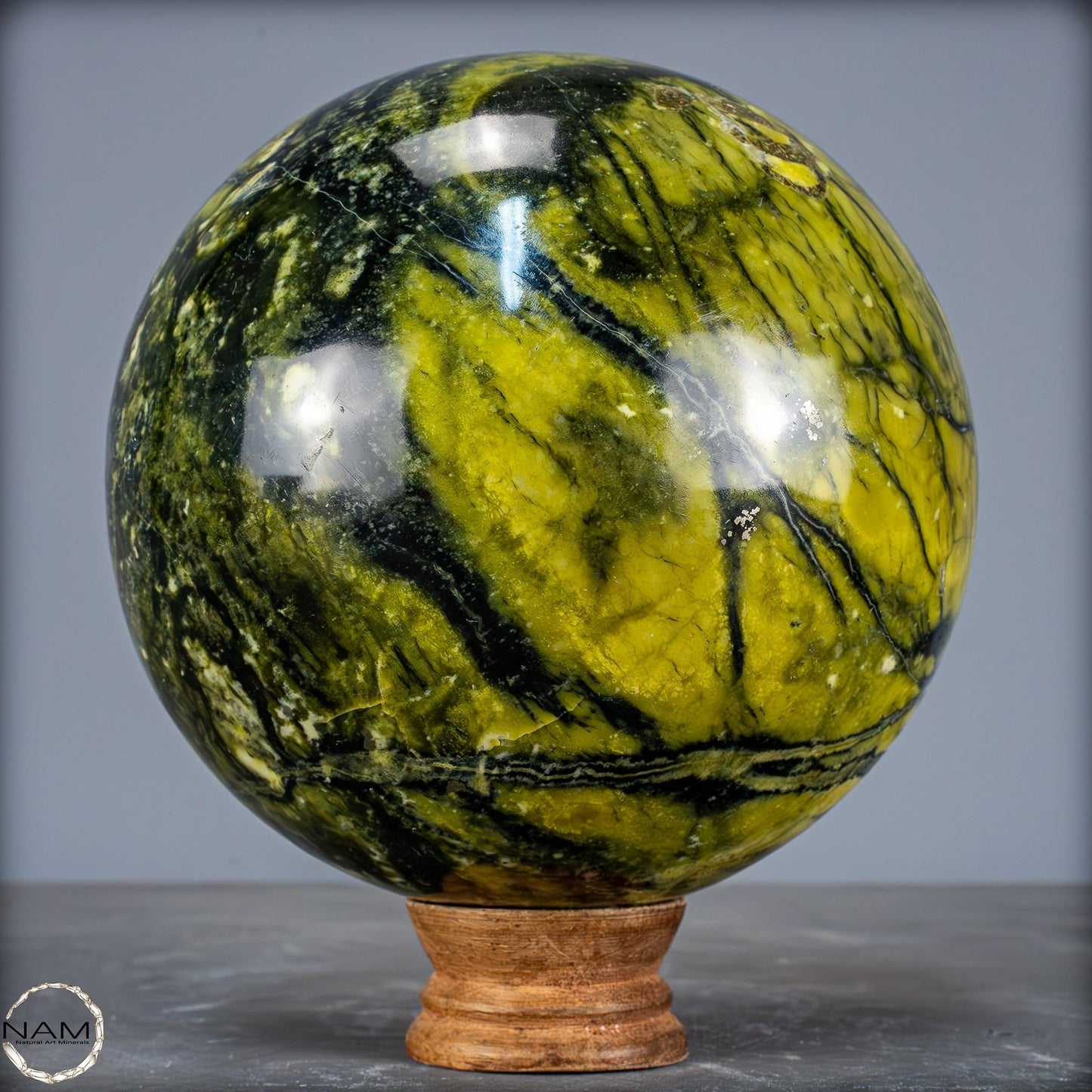 Natürliche Serpentin und Pyrit Kristall Kugel - 3307,83g - 150mmm