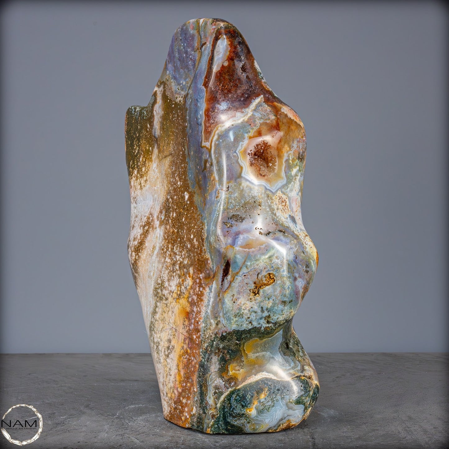 Natürlicher Ocean Jaspis-Achat Freiform - 9050,18g