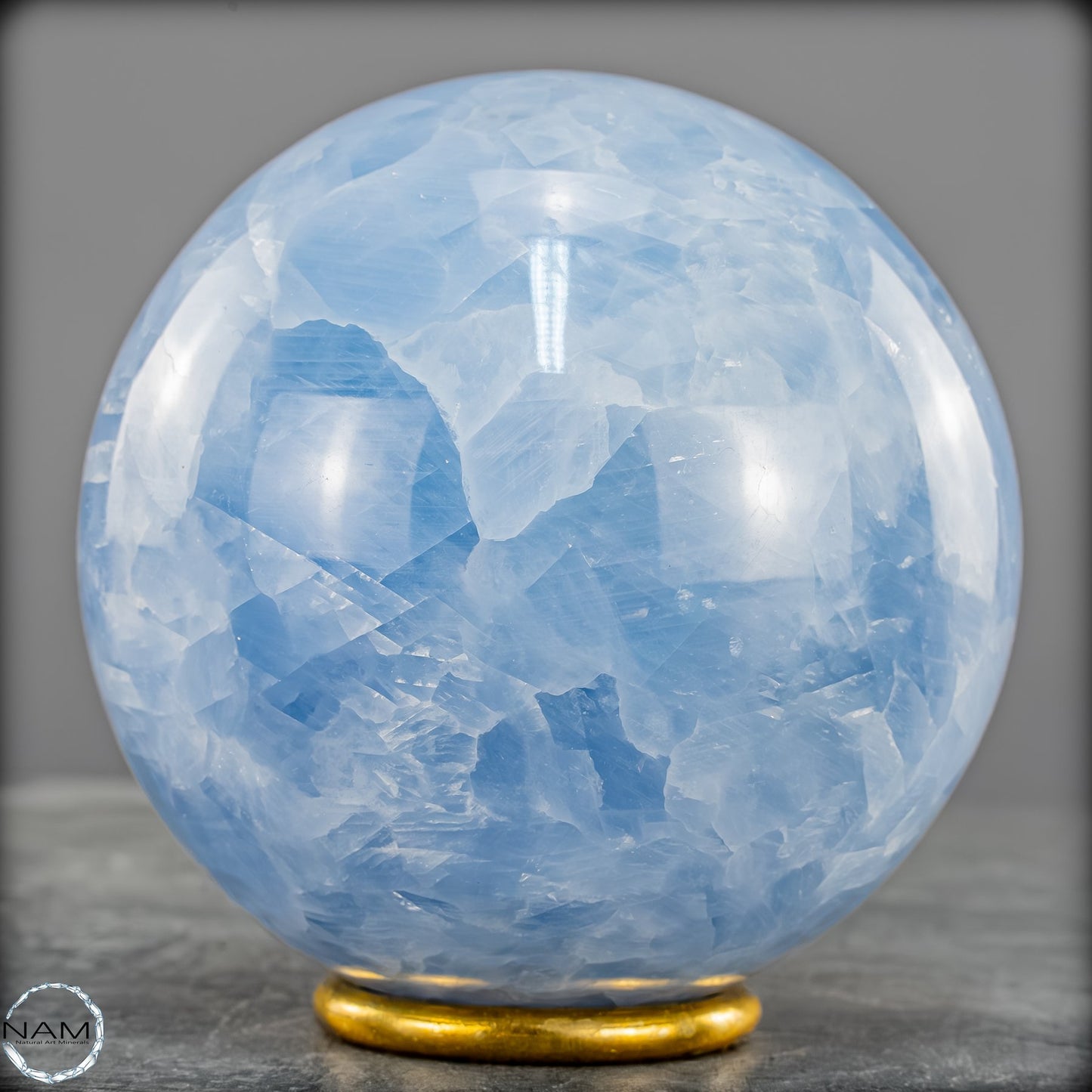 Natürliche Blaue Calcit-Kristall Kugel - 987,64g