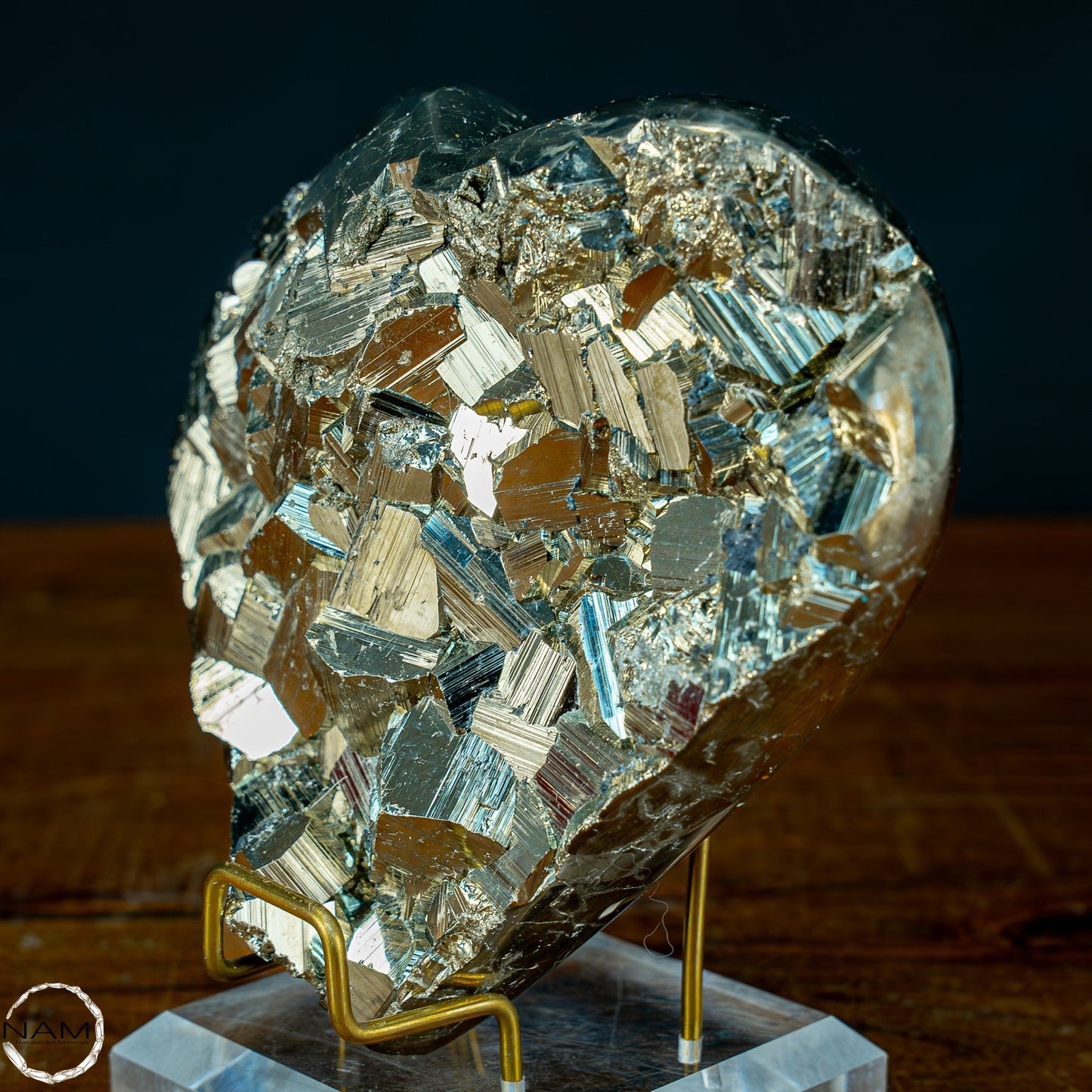 Natürliche Große Pyrit-Kristall Herz Skulptur - 2008,22g