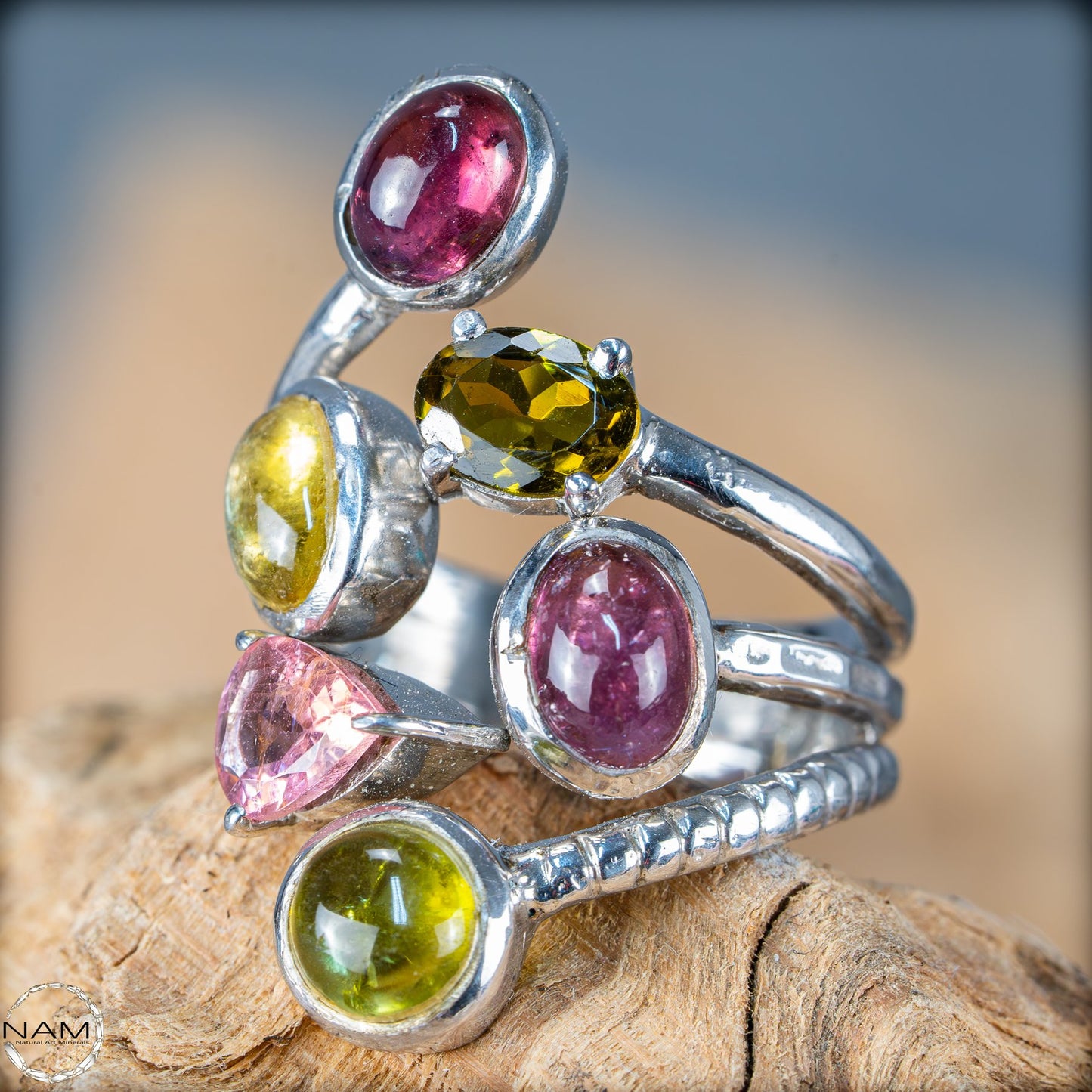 Natürlicher Turmalin Ring von höchster Qualität, 925 Silber - 7,62g - 38,1ct
