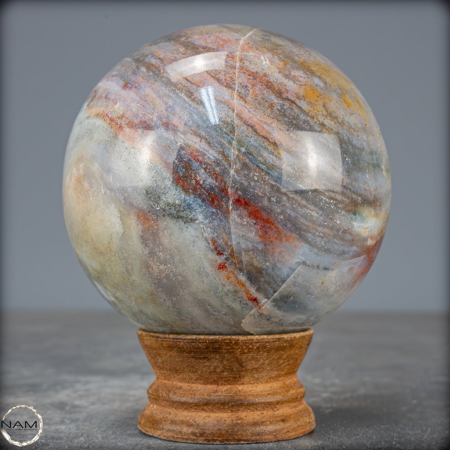 Natürliche Ozean-Jaspis Kugel - 668,39g - 78mm