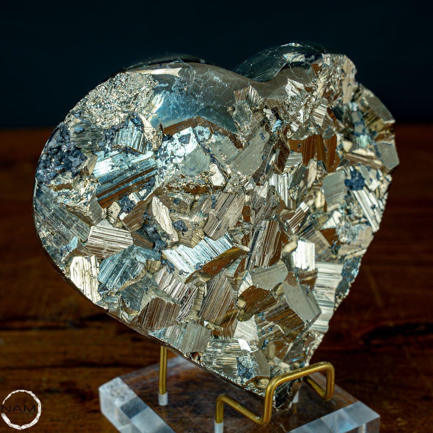 Natürliche Große Pyrit-Kristall Herz Skulptur - 2008,22g