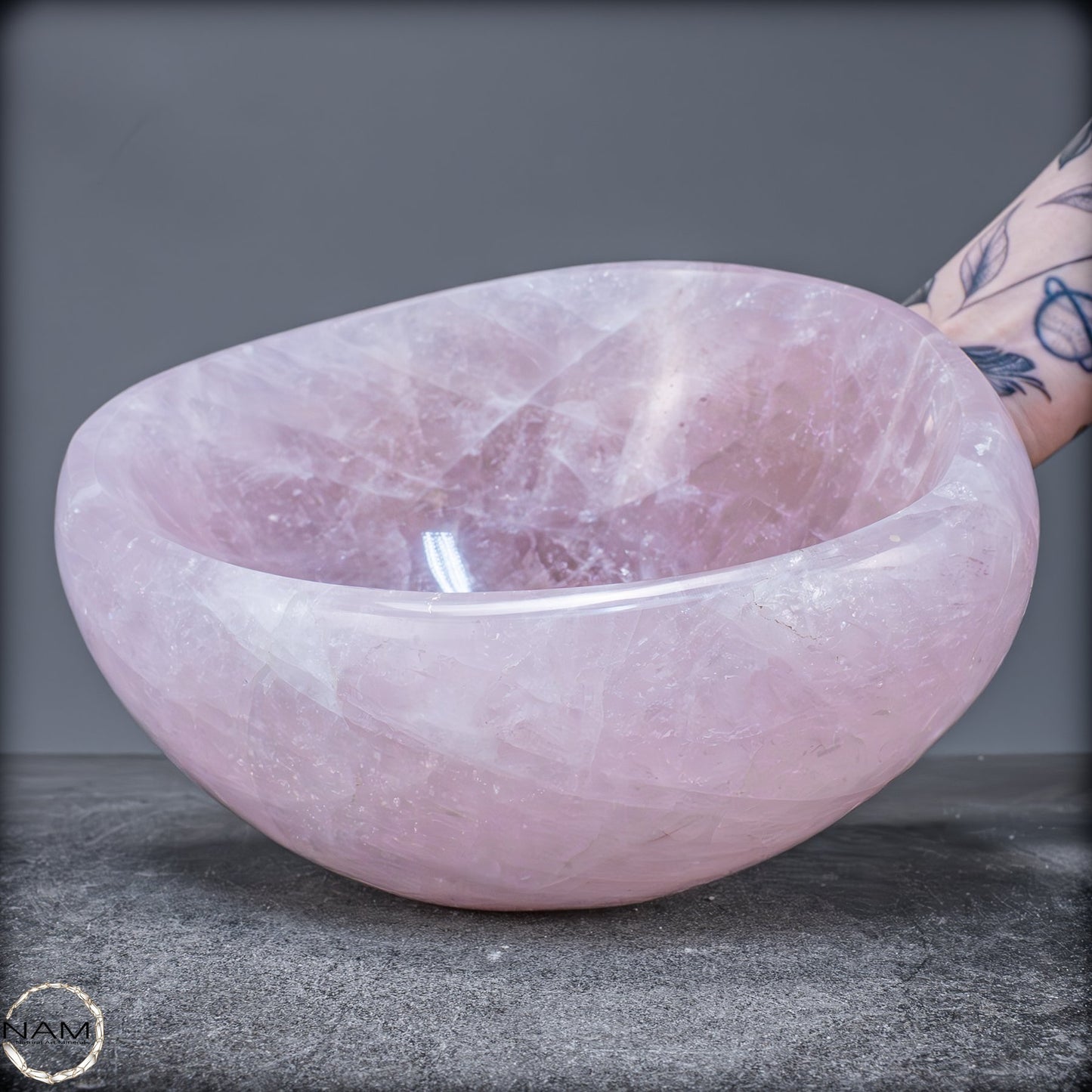 Natürliche Rosenquarz Schale / Schüssel - 3483,31g