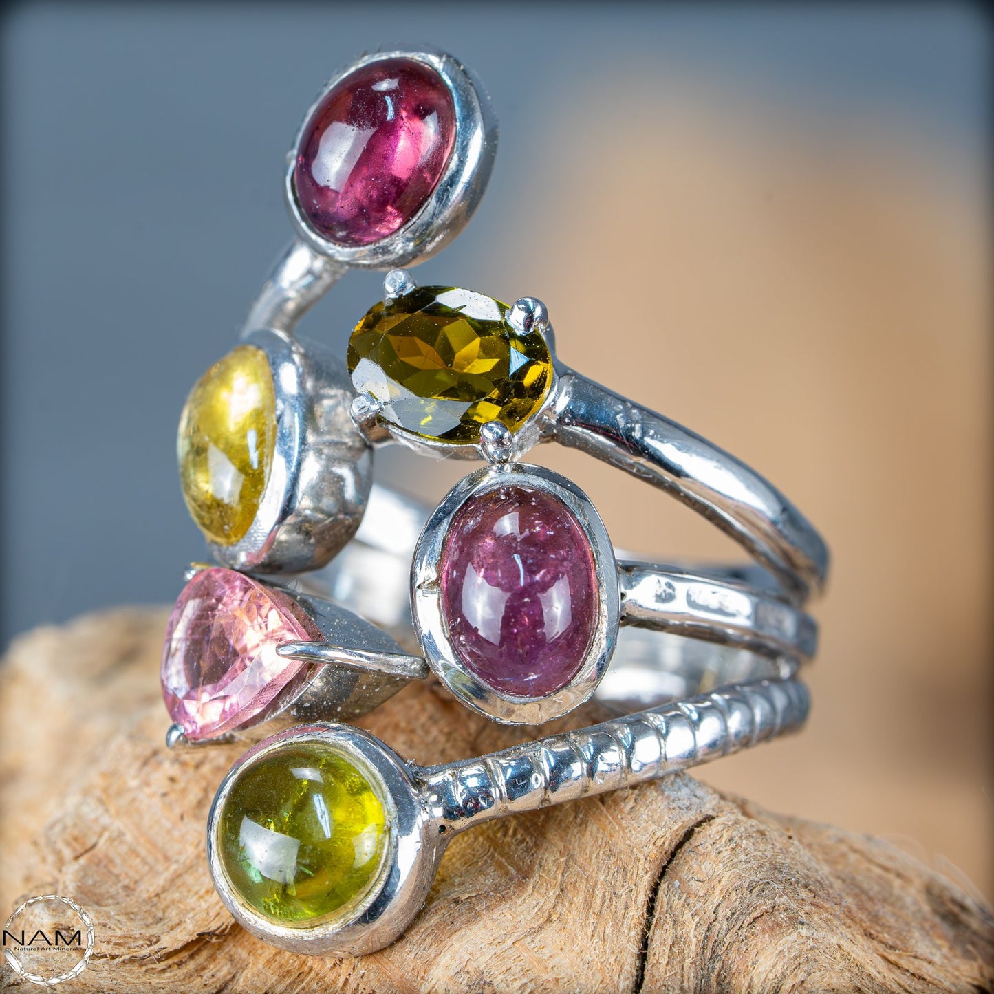Natürlicher Turmalin Ring von höchster Qualität, 925 Silber - 7,62g - 38,1ct