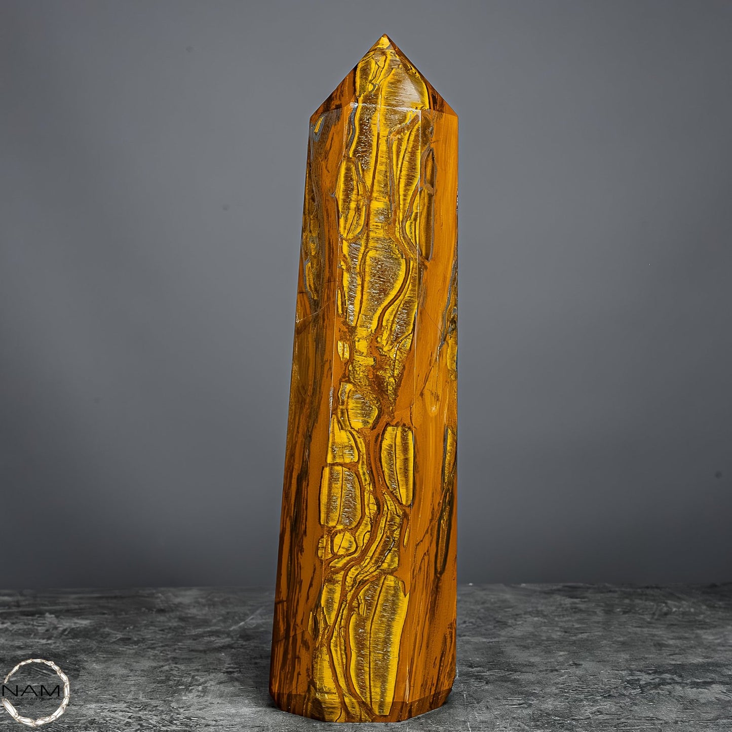 Natürlicher Tigerauge-Obelisk - 1528,71g