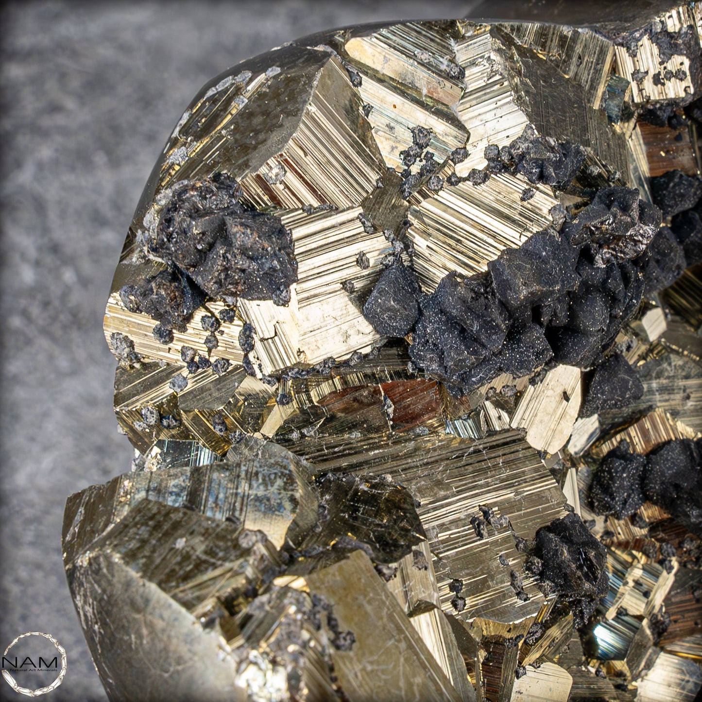 Natürliches Pyrit, Quarz und Galena Kristall Herz/Druse - 1458,83g