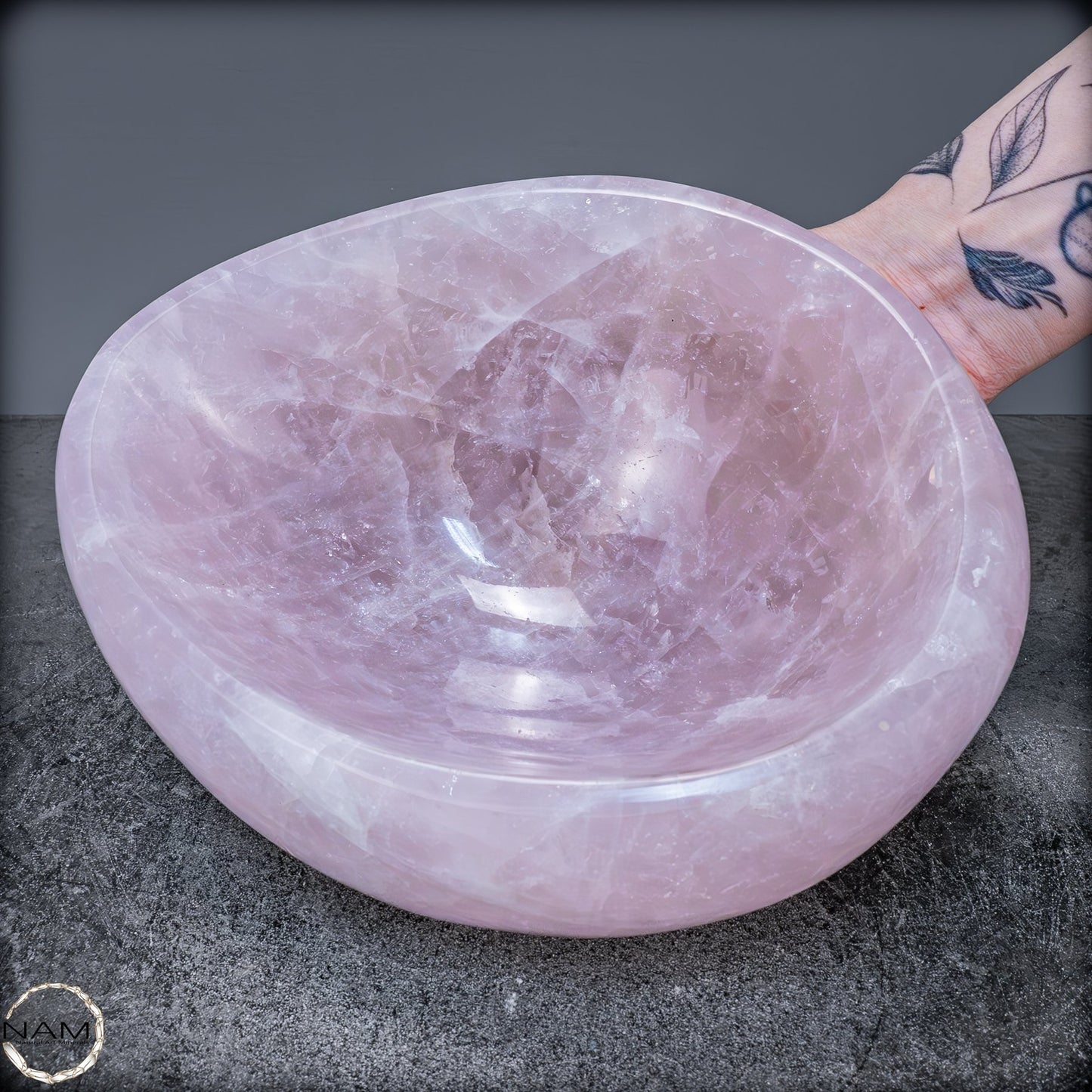Natürliche Rosenquarz Schale / Schüssel - 3483,31g
