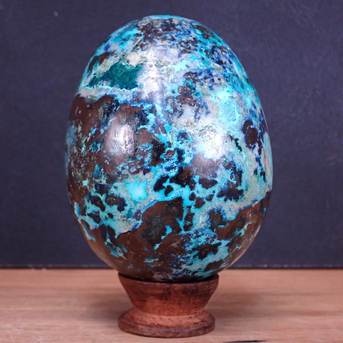 Azurit, Malachit & Chrysokoll Ei - 970.66 g - 99×79×79 mm