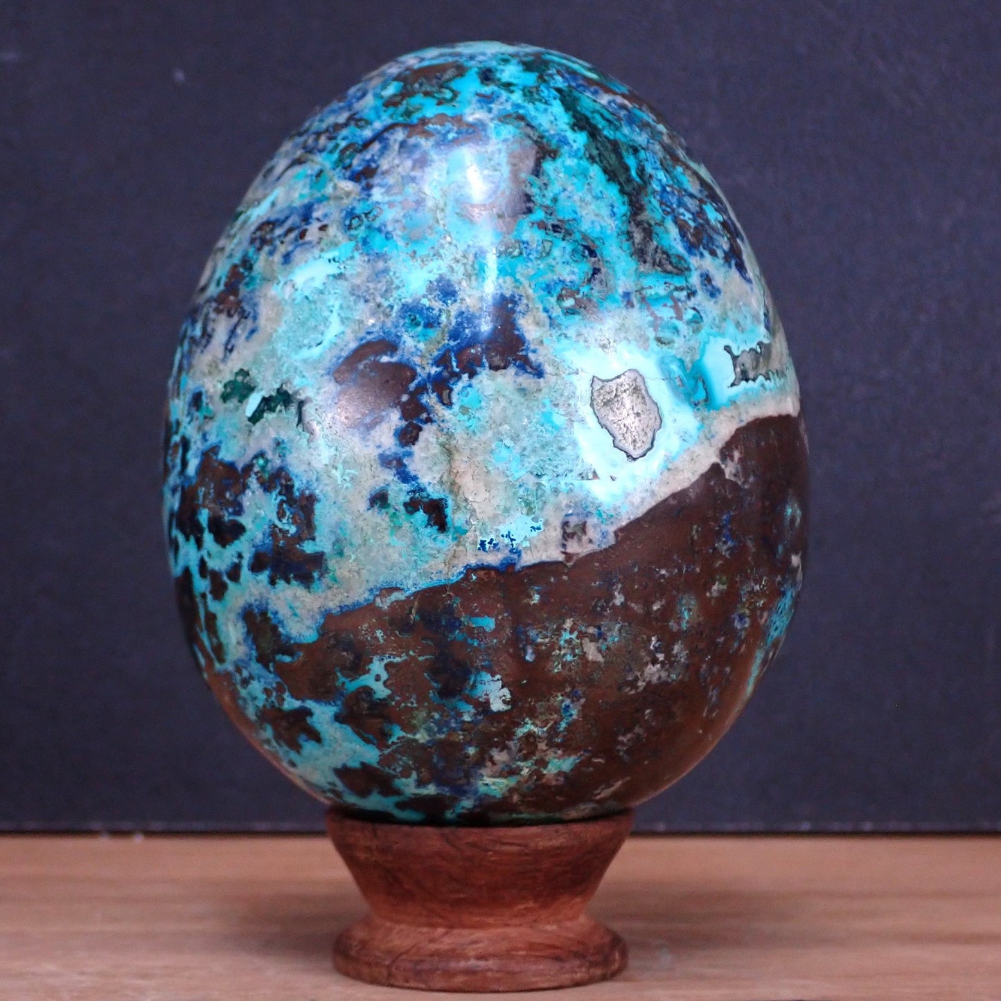 Azurit, Malachit & Chrysokoll Ei - 970.66 g - 99×79×79 mm