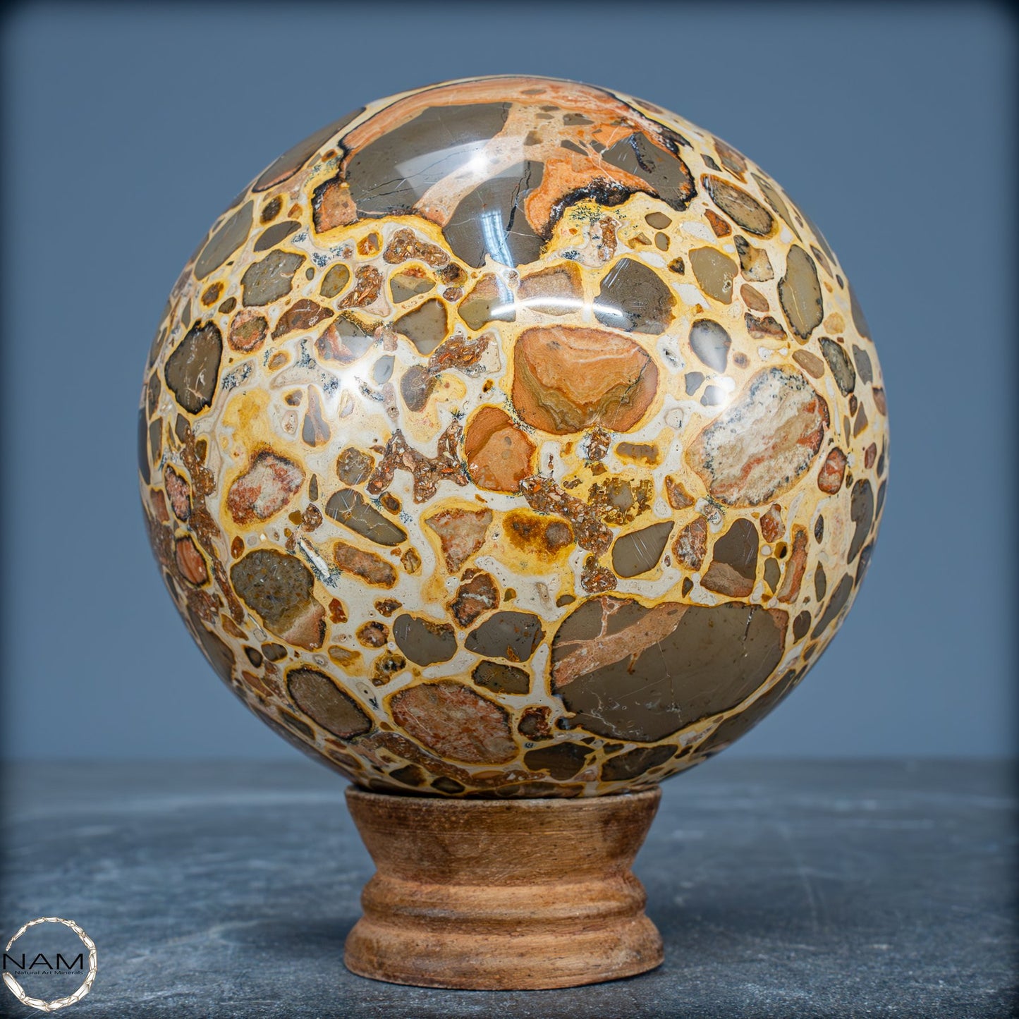 Natürliche Leoparden-Jaspis Kristallkugel - 1448,37g - 99mm