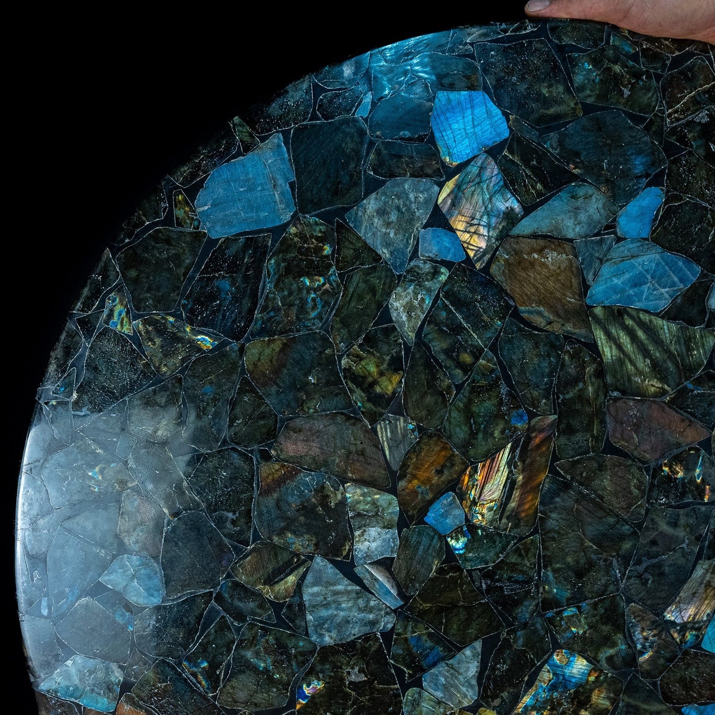 Große Galaxie-Labradorit Tischplatte - 15823g