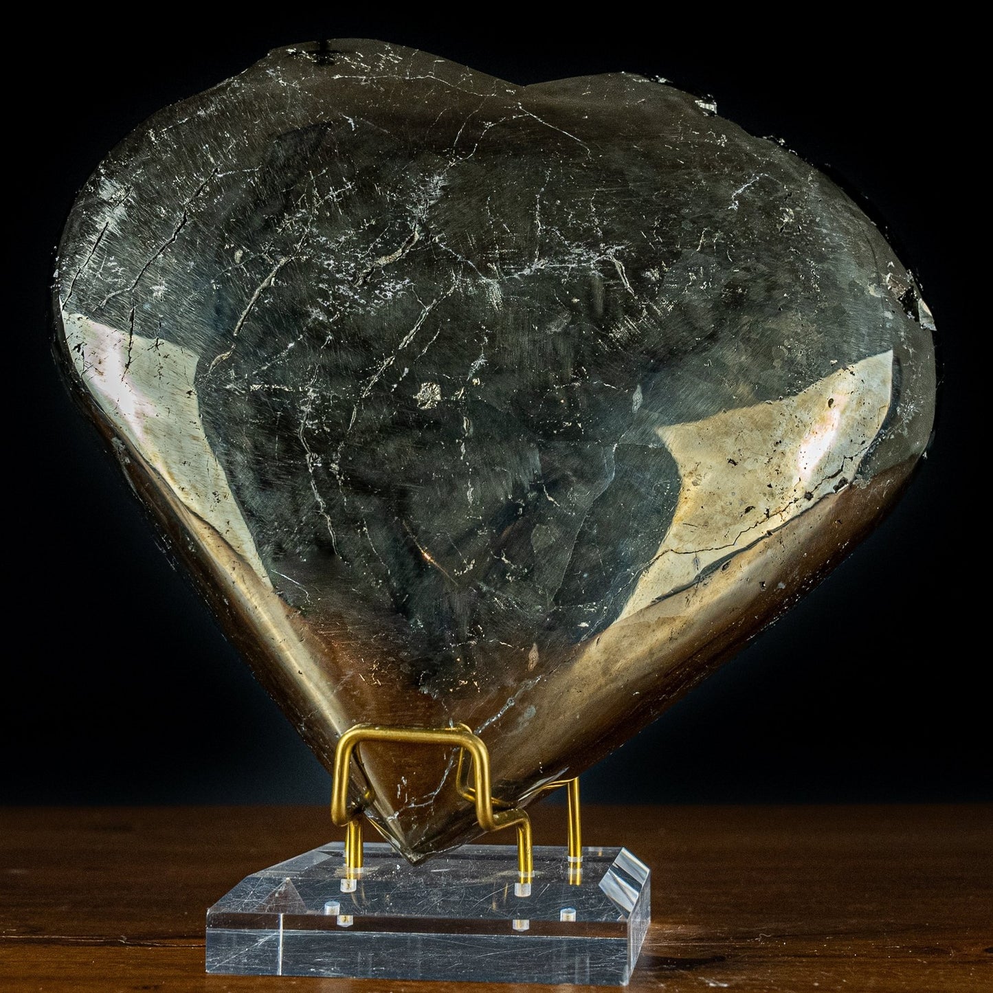 Natürliche Große Pyrit-Kristall Herz Skulptur - 5181,27g