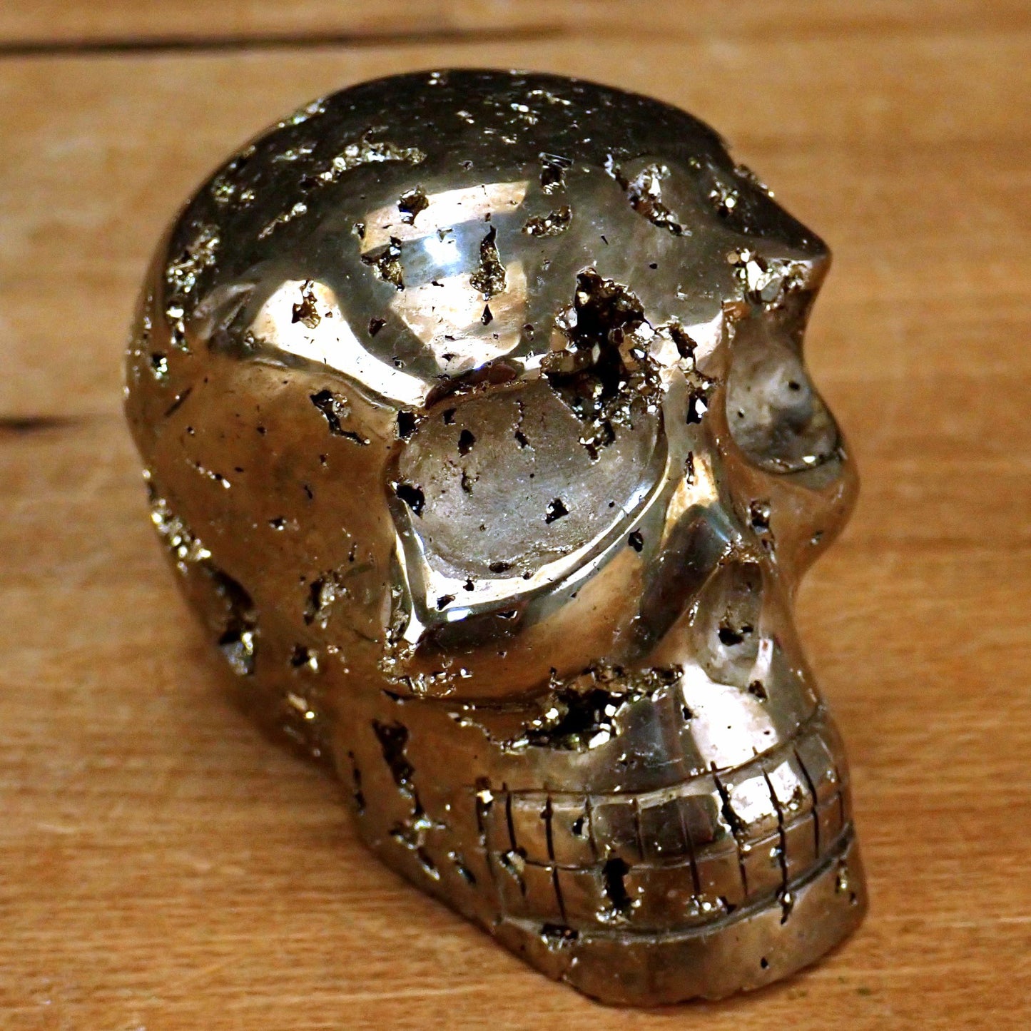 Pyrit Schädel/Totenkopf Skulptur - 704,48g