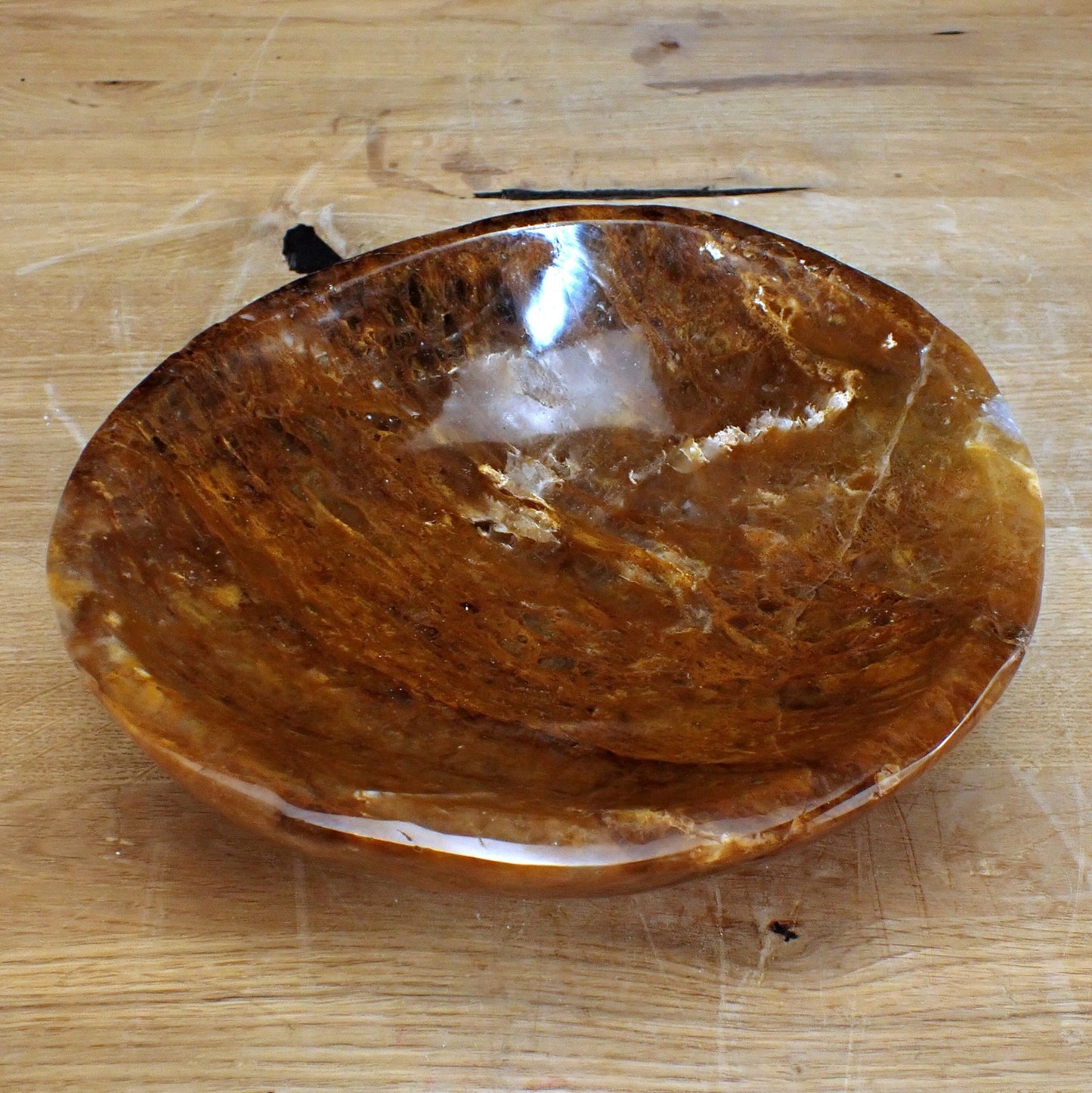 Große Quarz Schale "Golden Healer" - 3684,41g - 232x208x78mm