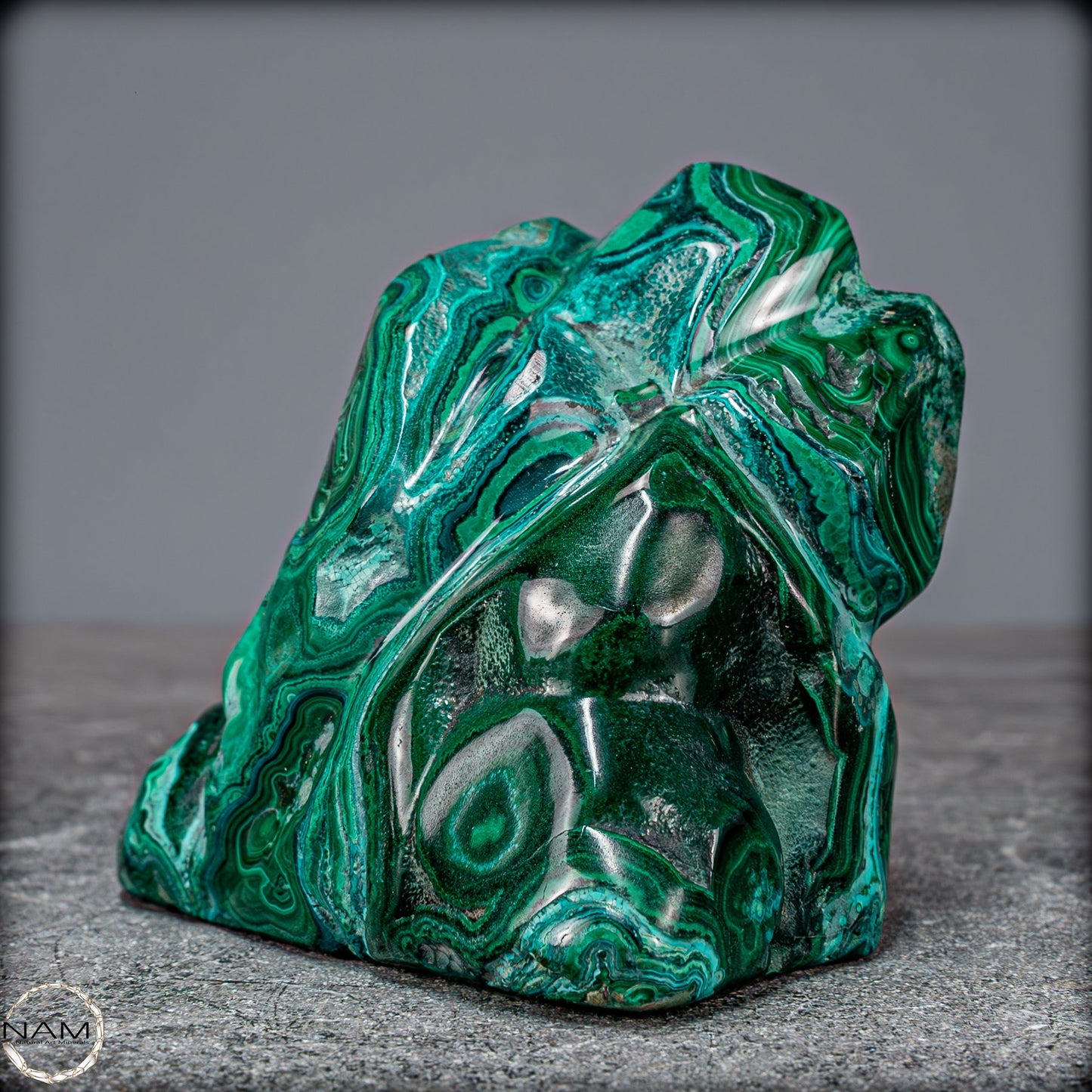 Natürliche Malachit und Chrysocolla Flamme, Kongo - 441,41g