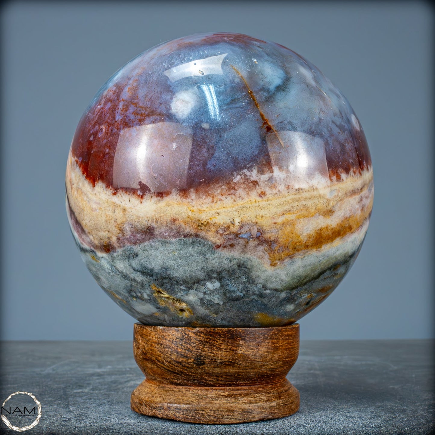 Natürliche Jaspis-Achat-Kristall Kugel - 3392,23g - 125mm