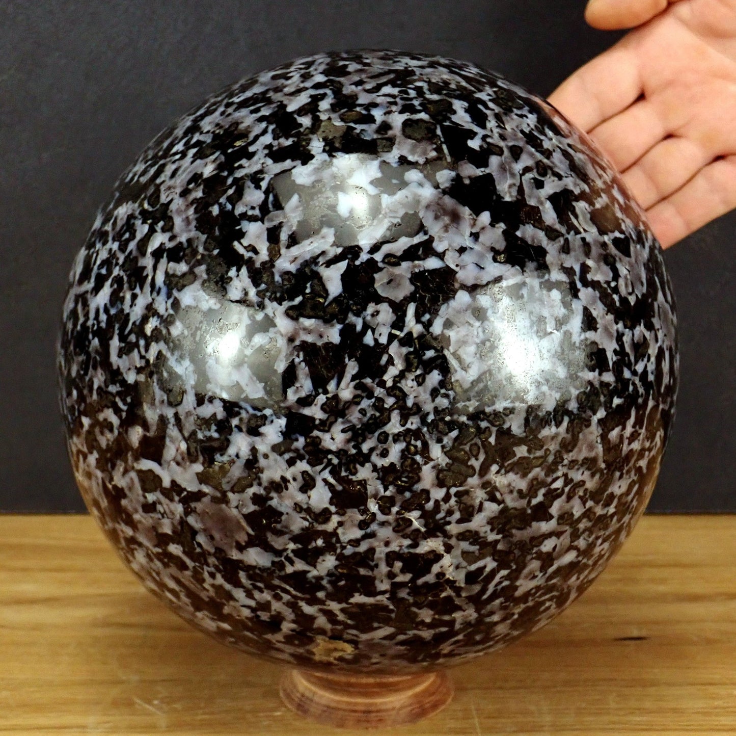 Sehr Große Merlinit (Gabbro) Kugel - 15503 g - 219 mm