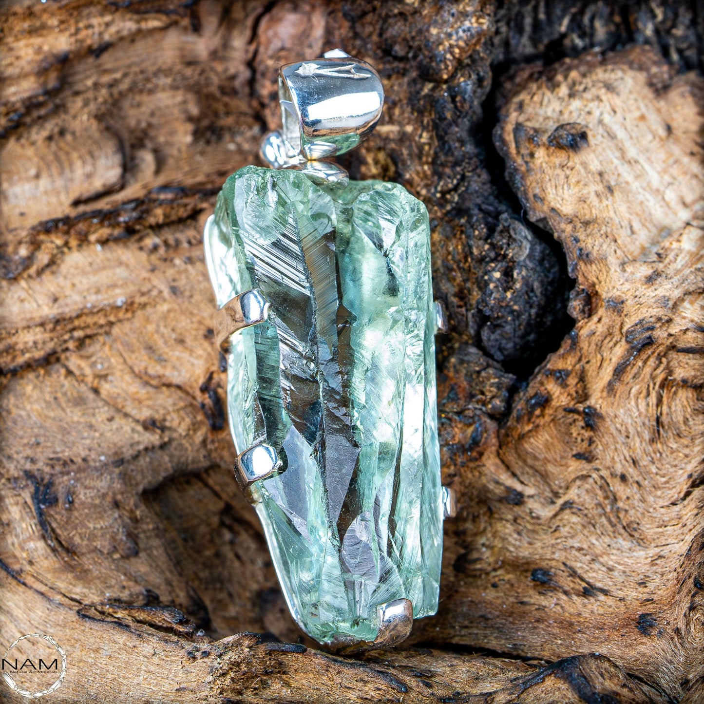 Sehr seltener natürlicher Prasiolith-Anhänger (grüner Amethyst) – 12,31g