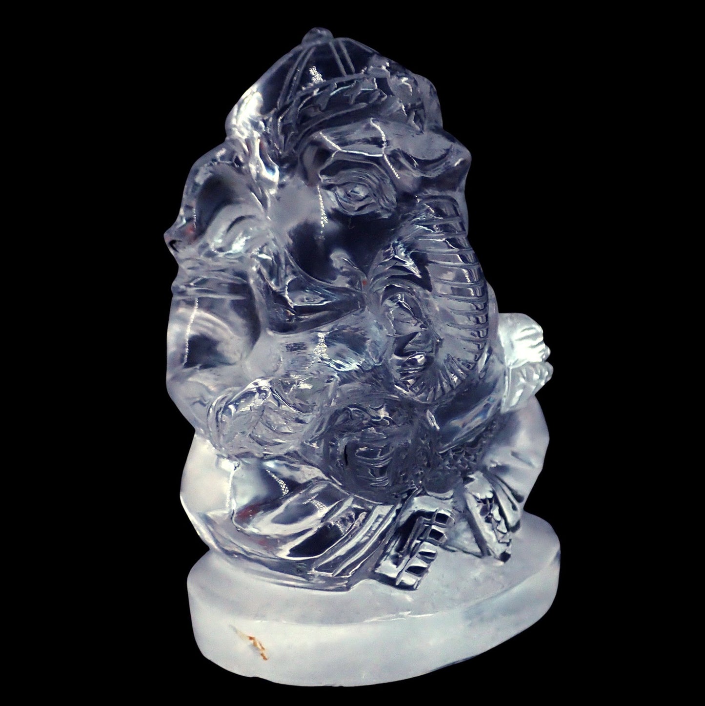 Ganesha-Schnitzerei aus klarem Quarzkristall, Brasilien - 74,19g - 70.45×39.82×31.18 mm