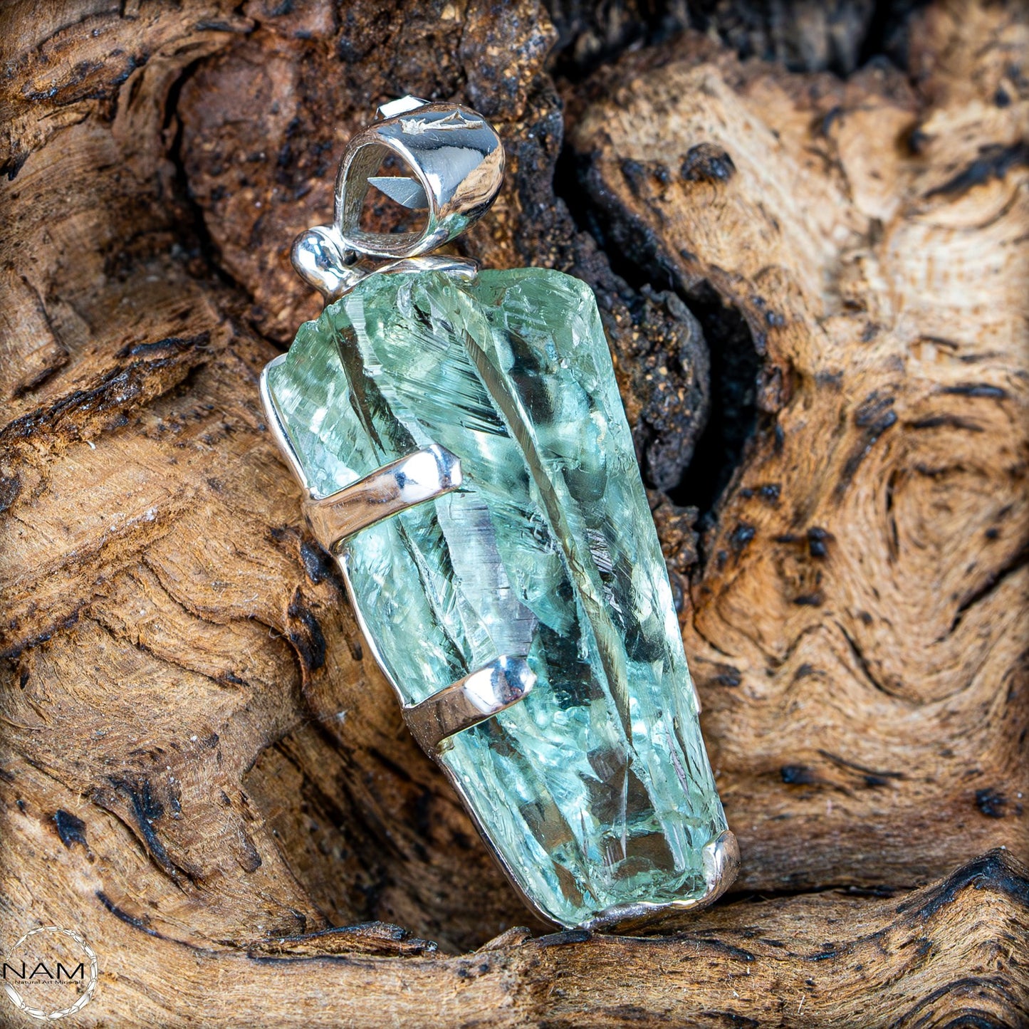 Sehr seltener natürlicher Prasiolith-Anhänger (grüner Amethyst) – 12,31g