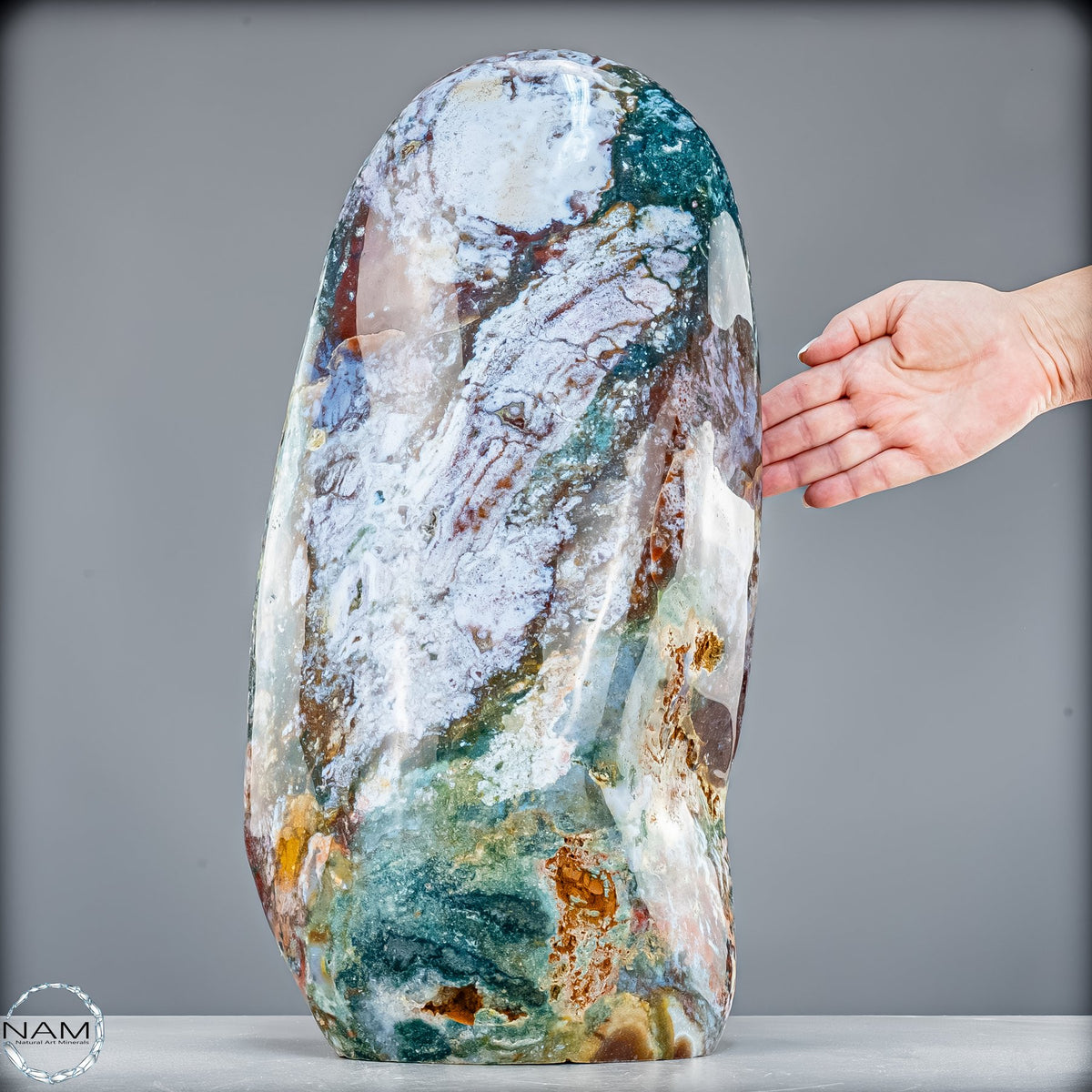Farben des Ozeans – Ozean-Jaspis in spektakulärer Freiform-27682,72g