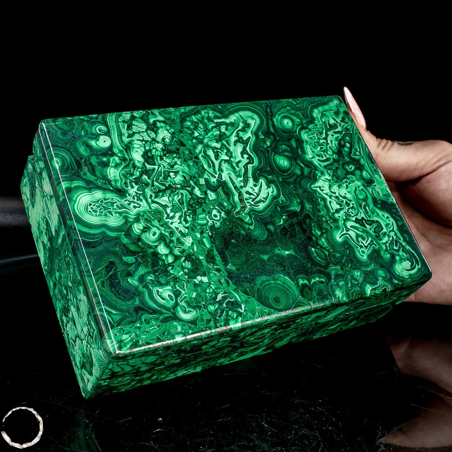 Einzigartige Malachit & Chrysocolla Schmuckkästchen/Box -1095,38g