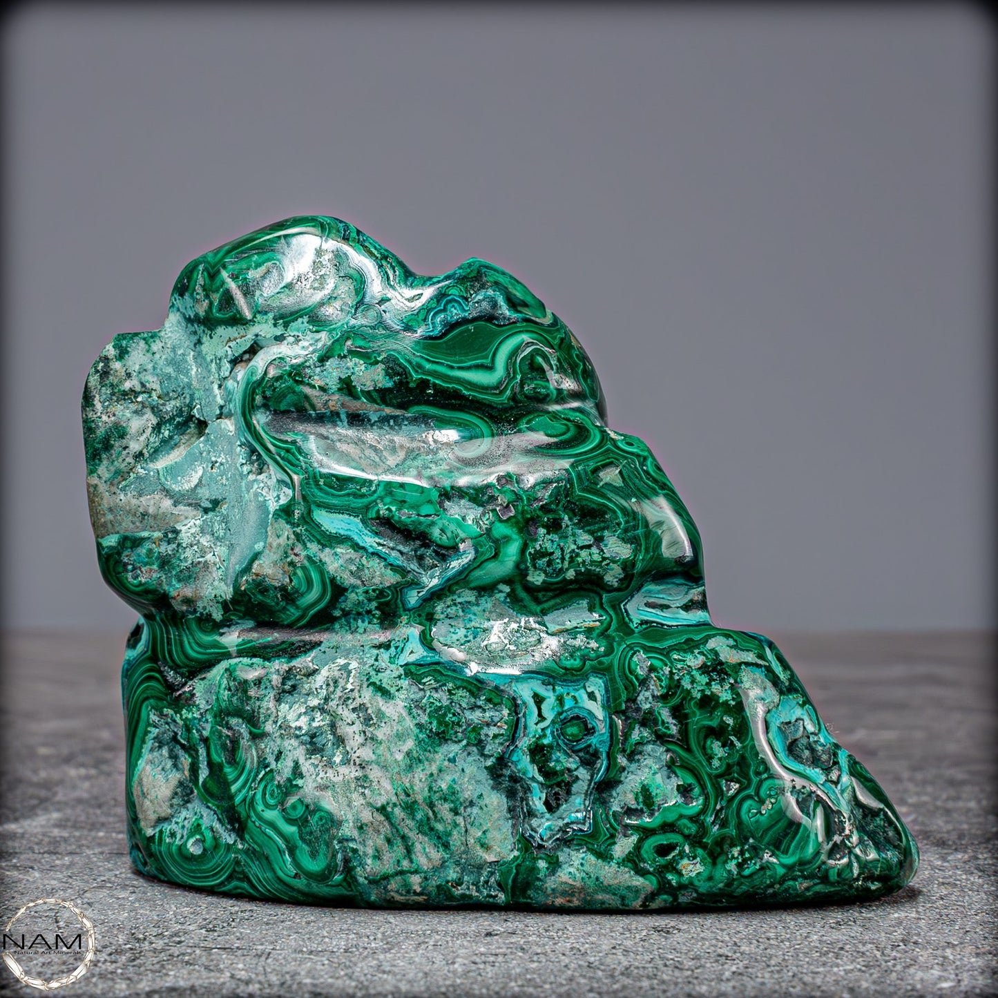 Natürliche Malachit und Chrysocolla Flamme, Kongo - 441,41g