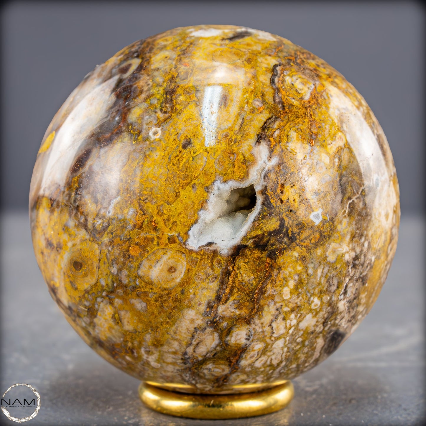 Bumblebee Jasper Kugel – Ein Meisterwerk aus Feuer und Erde - 345,88g