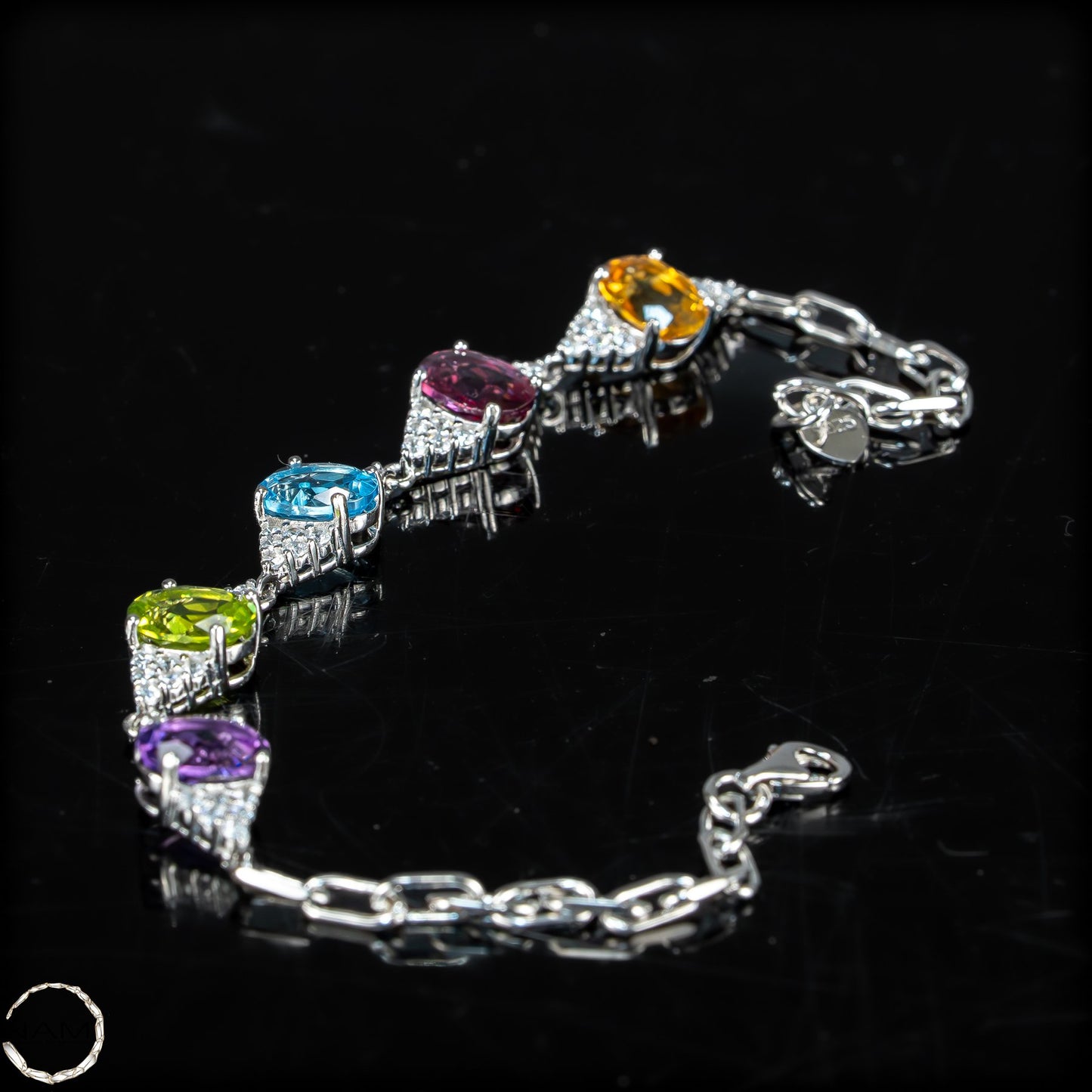 Edles Turmalin-Armkettchen aus 925er Silber – 6,96g -34,8ct