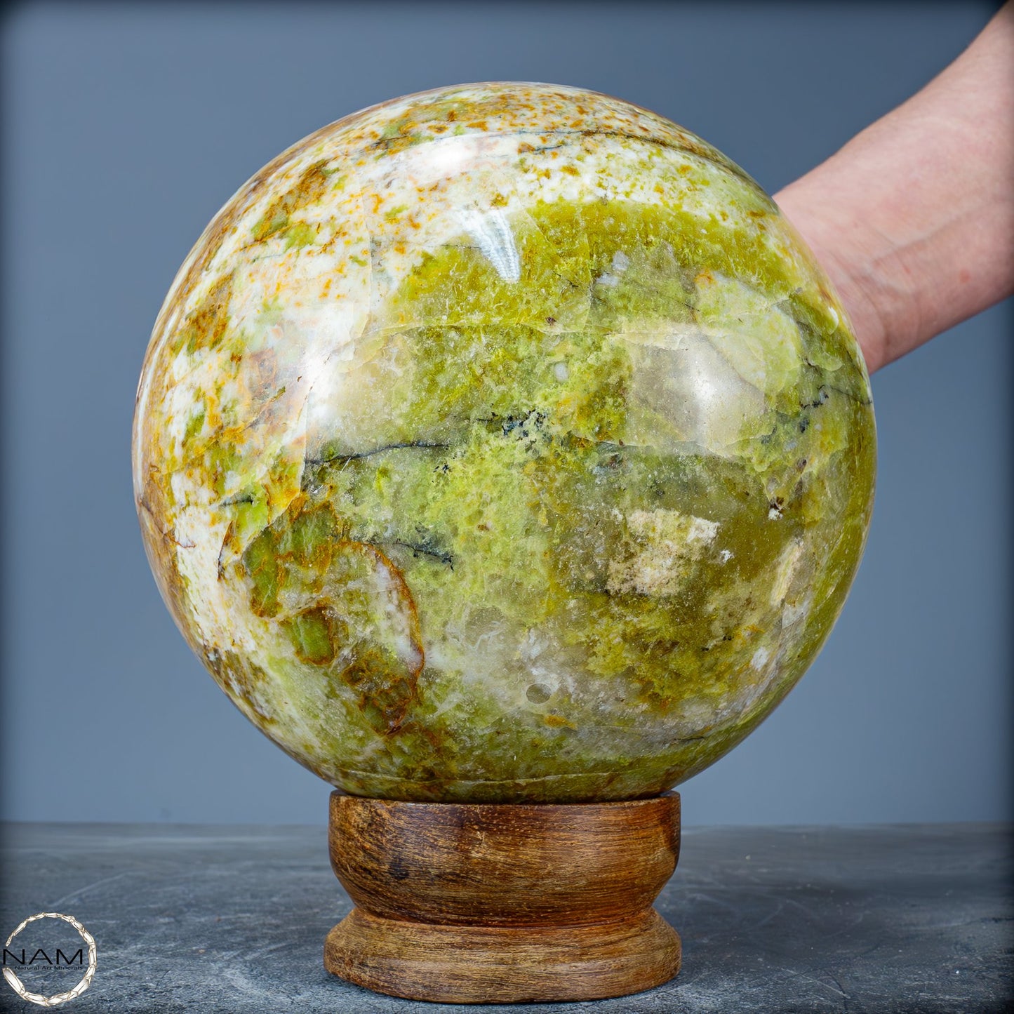Natürliche Grüne Opal-Achat-Kristall Kugel - 4325,29g - 145mm
