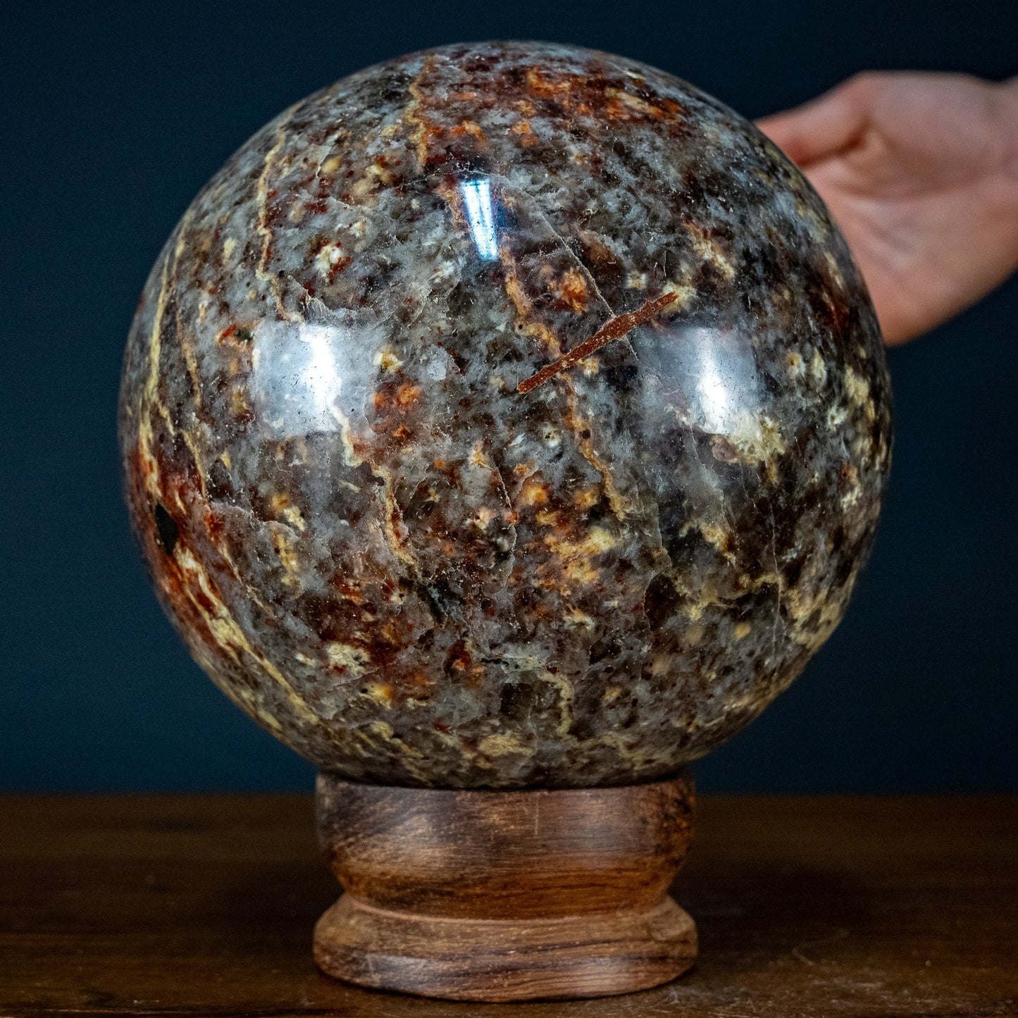 Natürliche Rot-Blaue Cordierit-Kristall Kugel - 4959,36g - 165mm