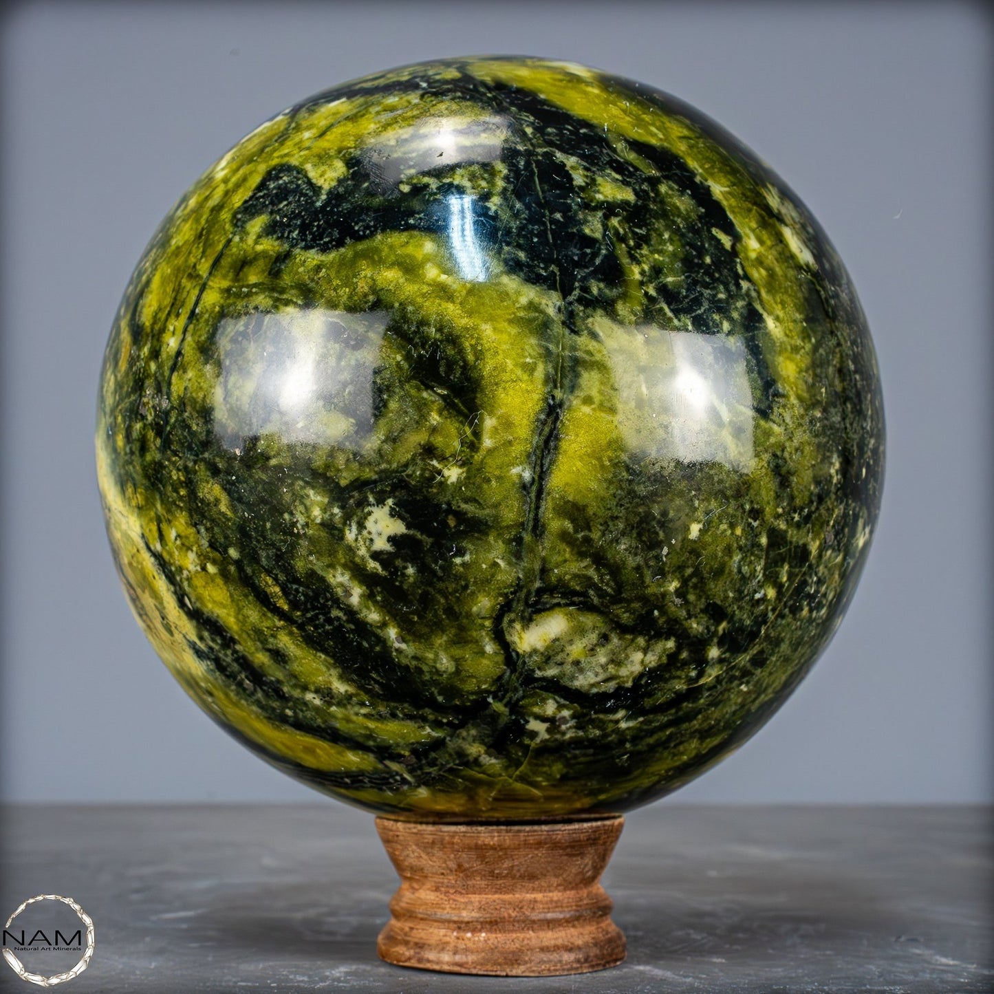 Natürliche Serpentin und Pyrit Kristall Kugel - 3307,83g - 150mmm