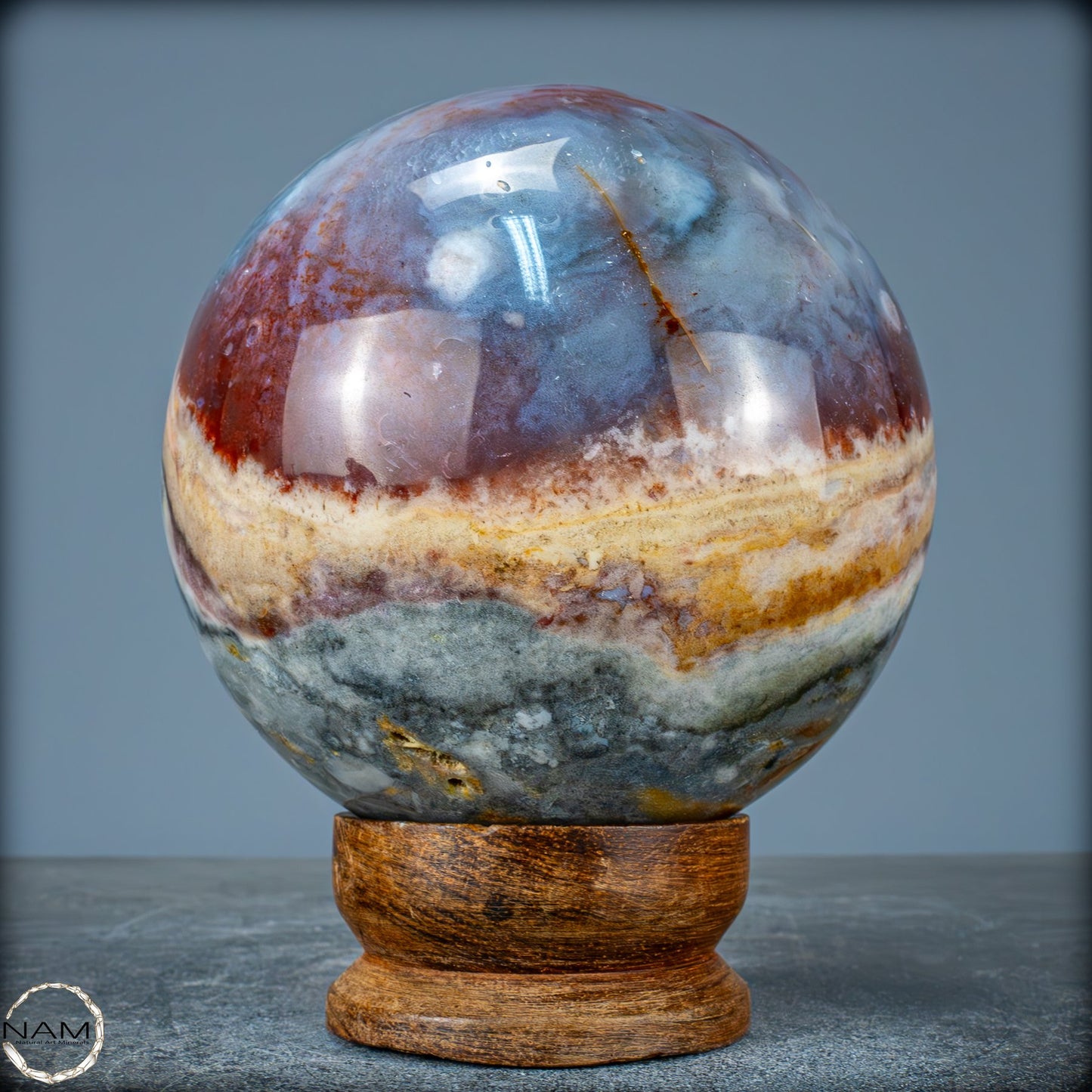 Natürliche Jaspis-Achat-Kristall Kugel - 3392,23g - 125mm
