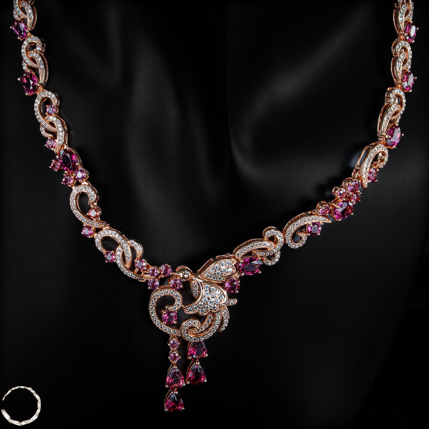 Exklusive Padparadscha-Saphir Kette – 45,45g - 227,25ct