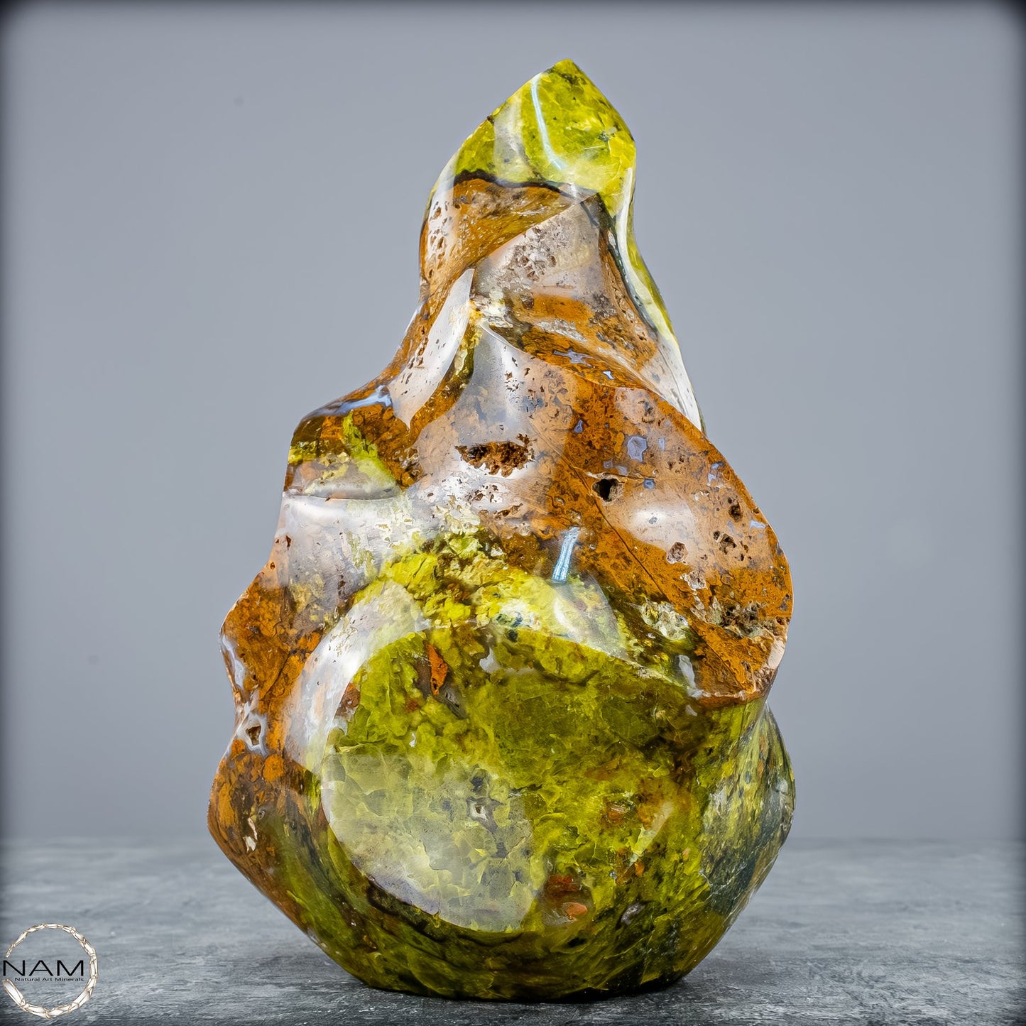 Natürliche Grüner Opal-Kristall Flamme -1052,42g