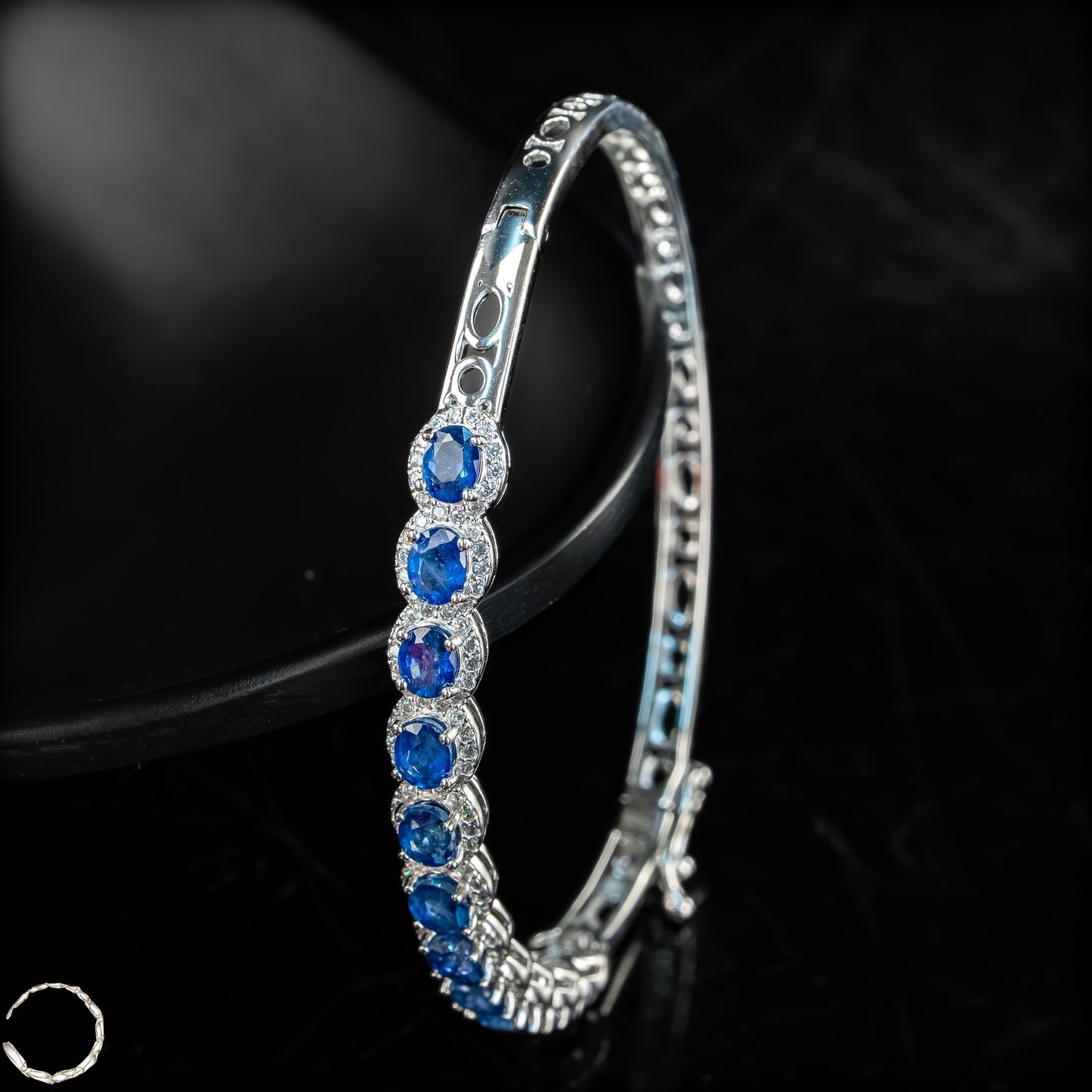 Atemberaubender Saphir-Armreif aus 925er Silber -11,36g