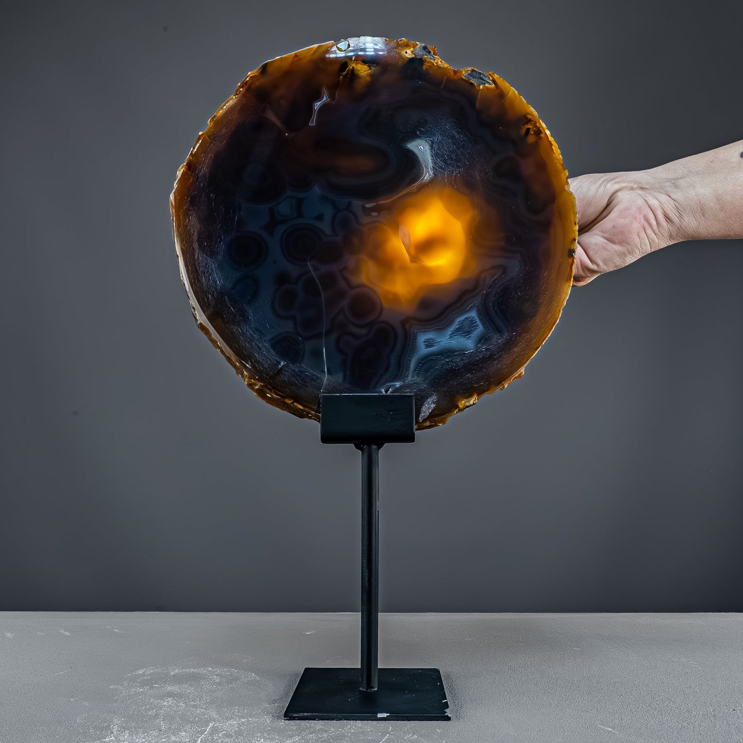 Achat Scheibe – auf Ständer aus Brasilien - 2338,46g