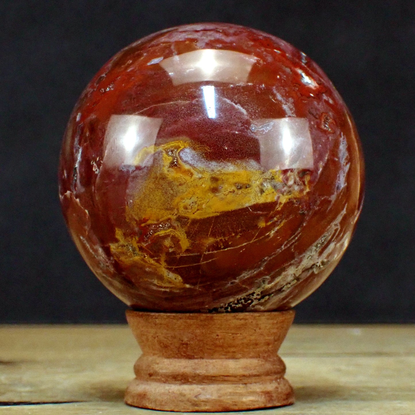 Versteinertes Holz als Kugel - 672,29g - 78mm